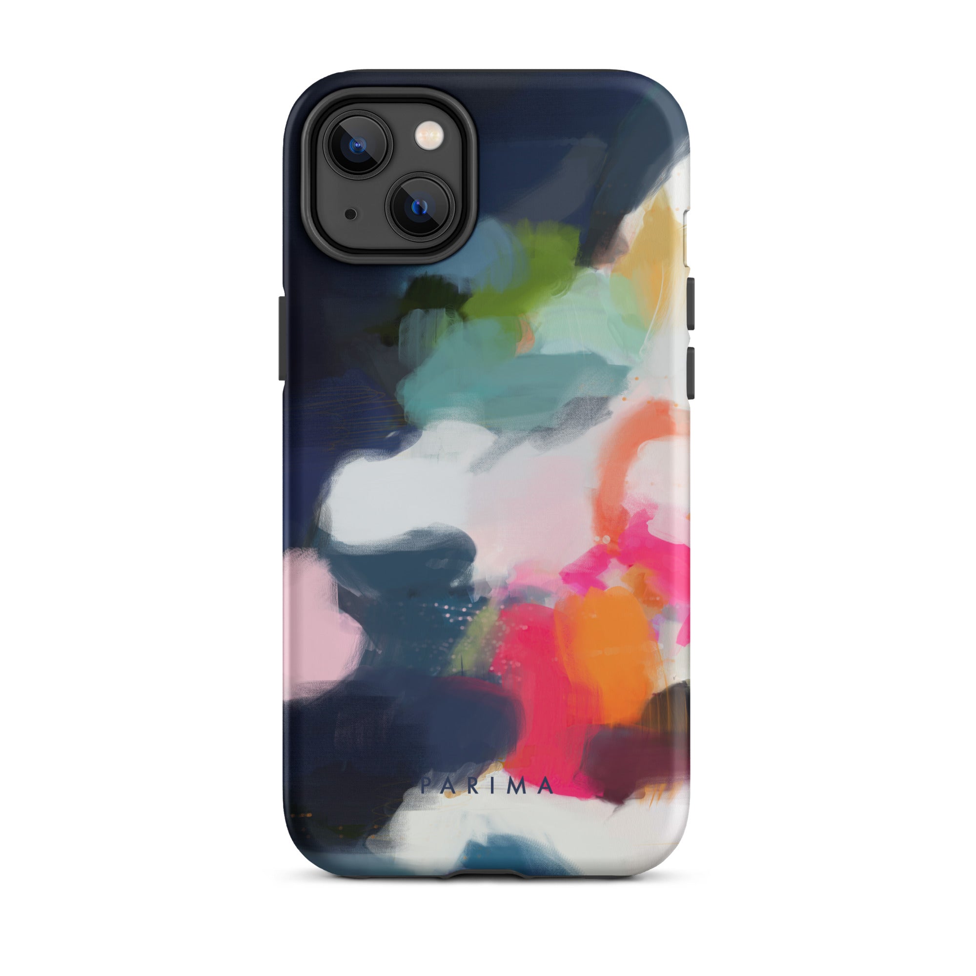 Eliza, pink and blue abstract art - iPhone 14 Plus tough case by Parima Studio