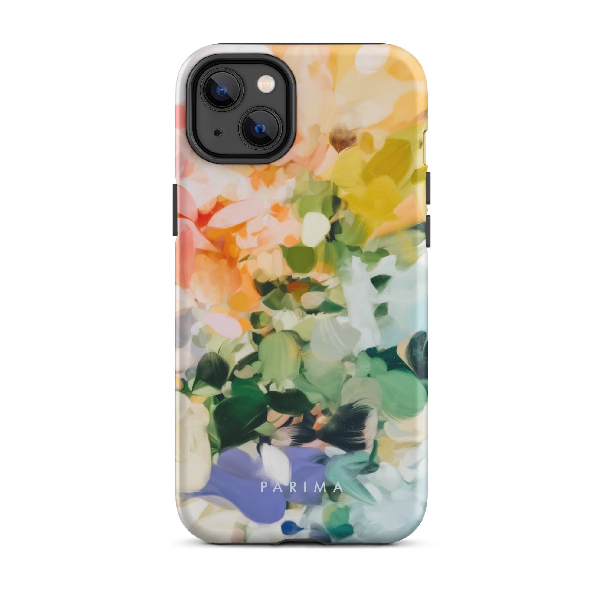 June, green and yellow abstract art - iPhone 14 Plus tough case by Parima Studio
