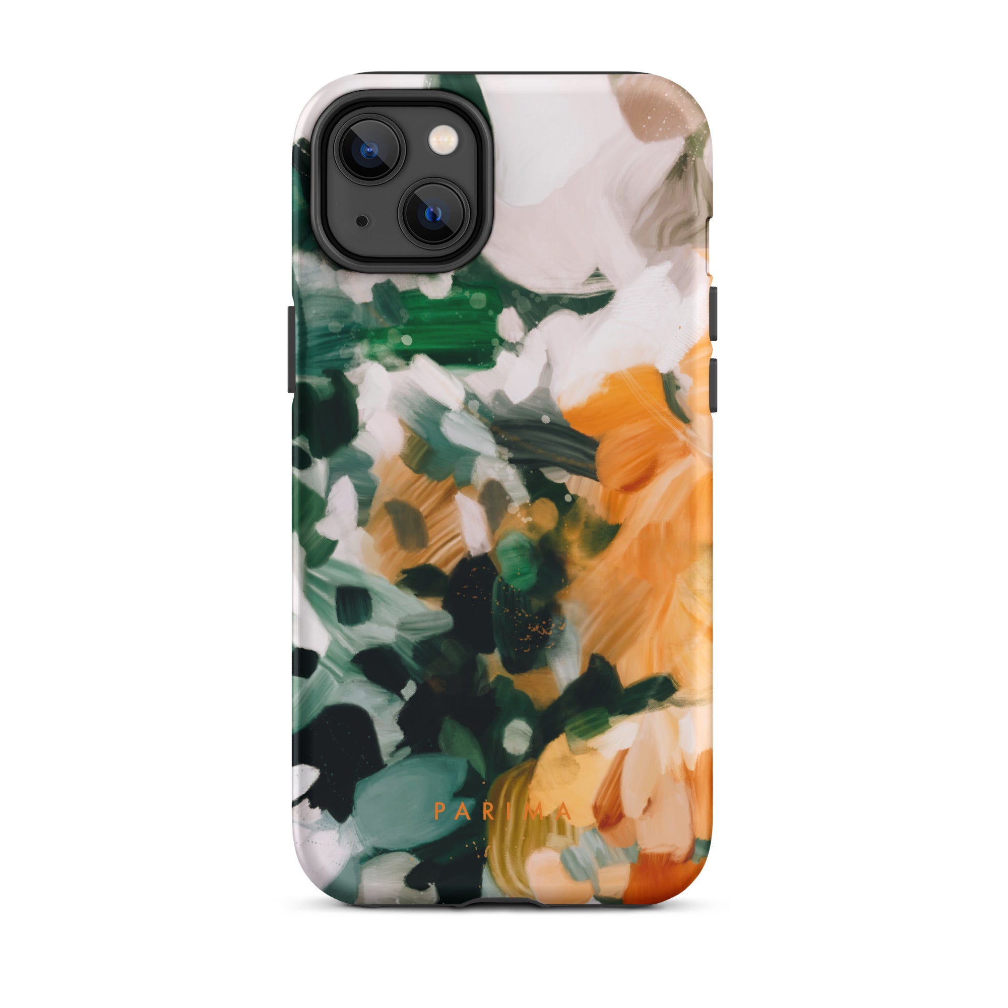 Aspen, green and orange abstract art - iPhone 14 Plus tough case by Parima Studio