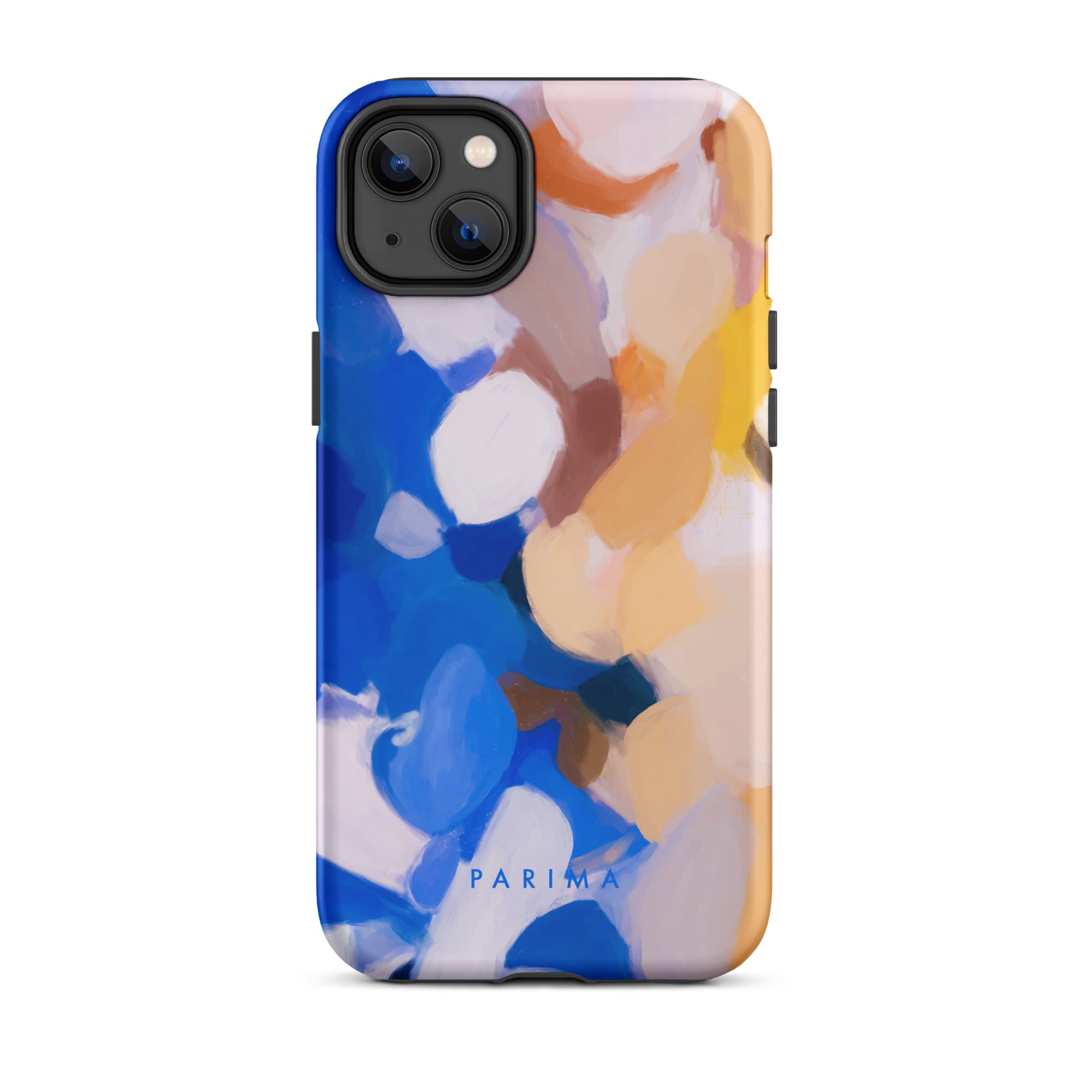 Bluebell, blue and yellow abstract art - iPhone 14 Plus tough case by Parima Studio