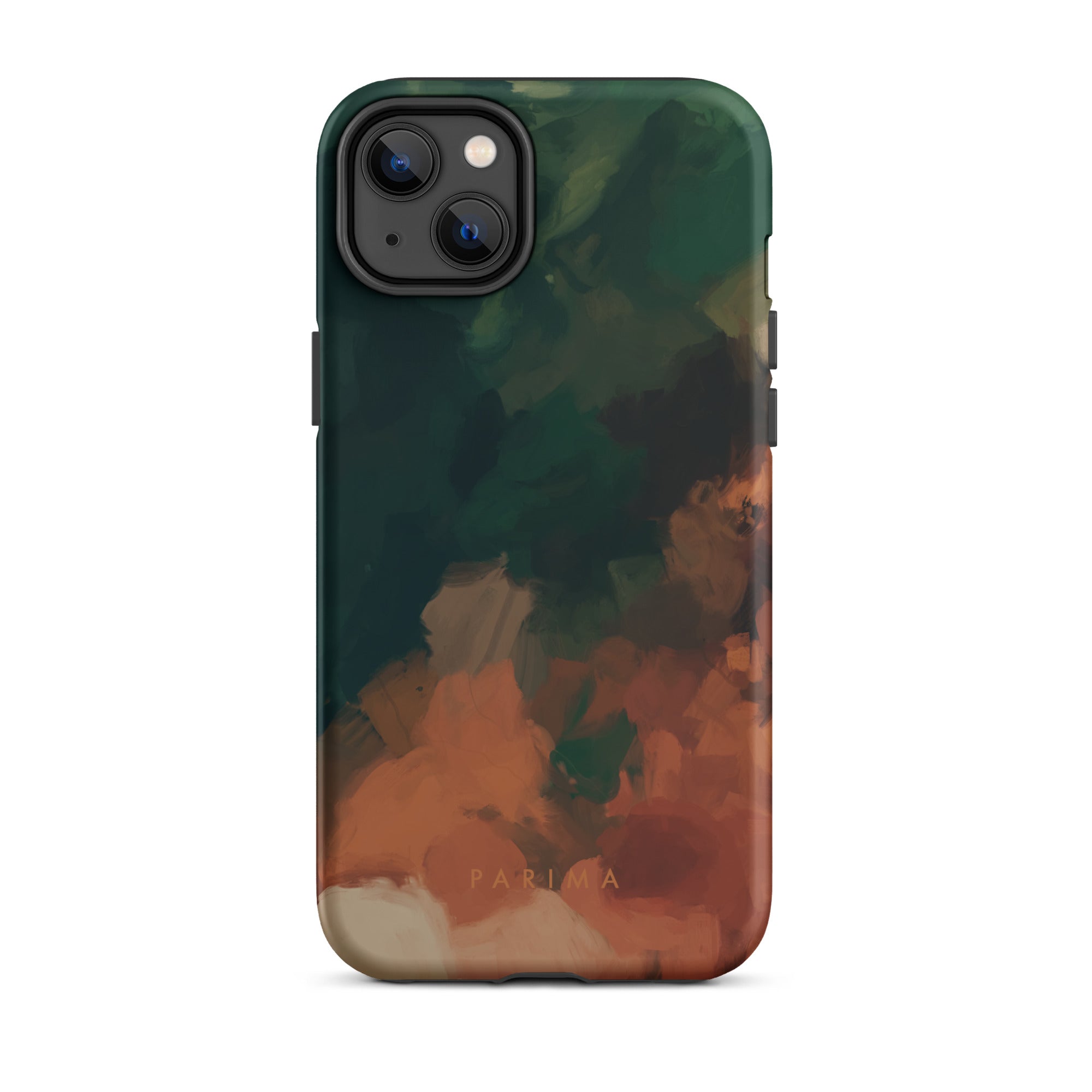 Cedar, green and brown abstract art - iPhone 14 Plus tough case by Parima Studio