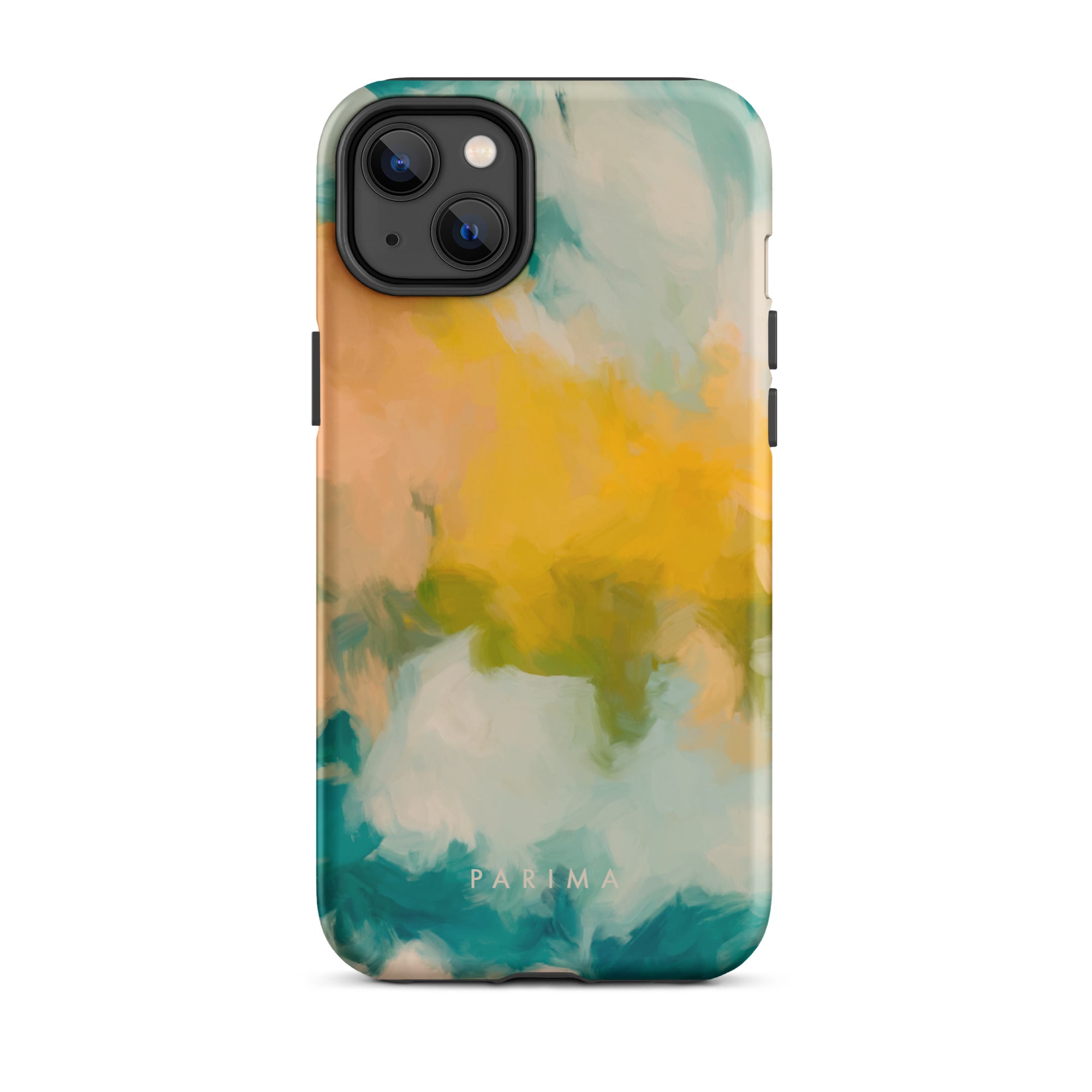 Beach Day, blue and yellow abstract art - iPhone 14 Plus tough case by Parima Studio