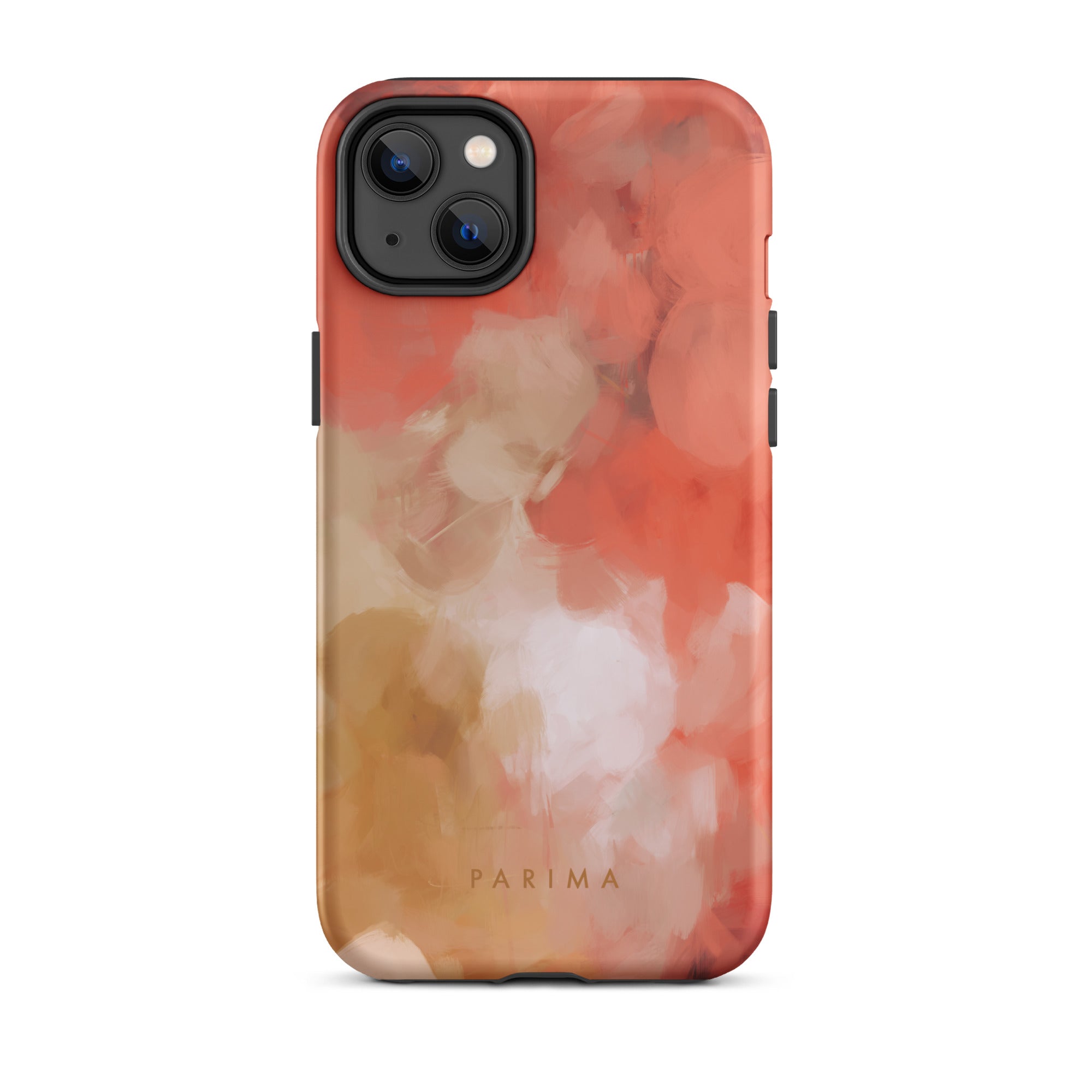 Begonia, pink and gold abstract art - iPhone 14 plus tough case by Parima Studio