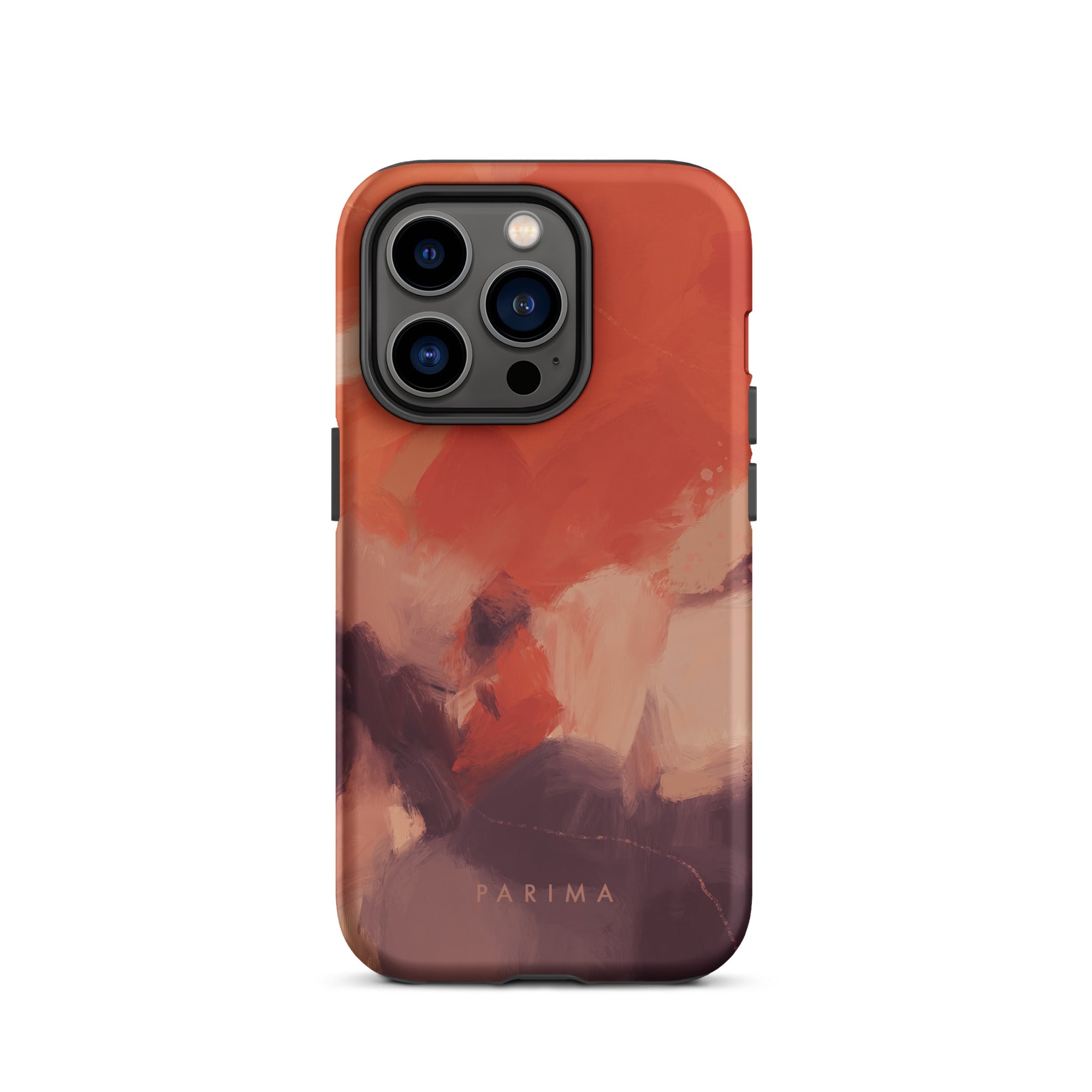 Autumn, orange and purple abstract art - iPhone 14 Pro tough case by Parima Studio