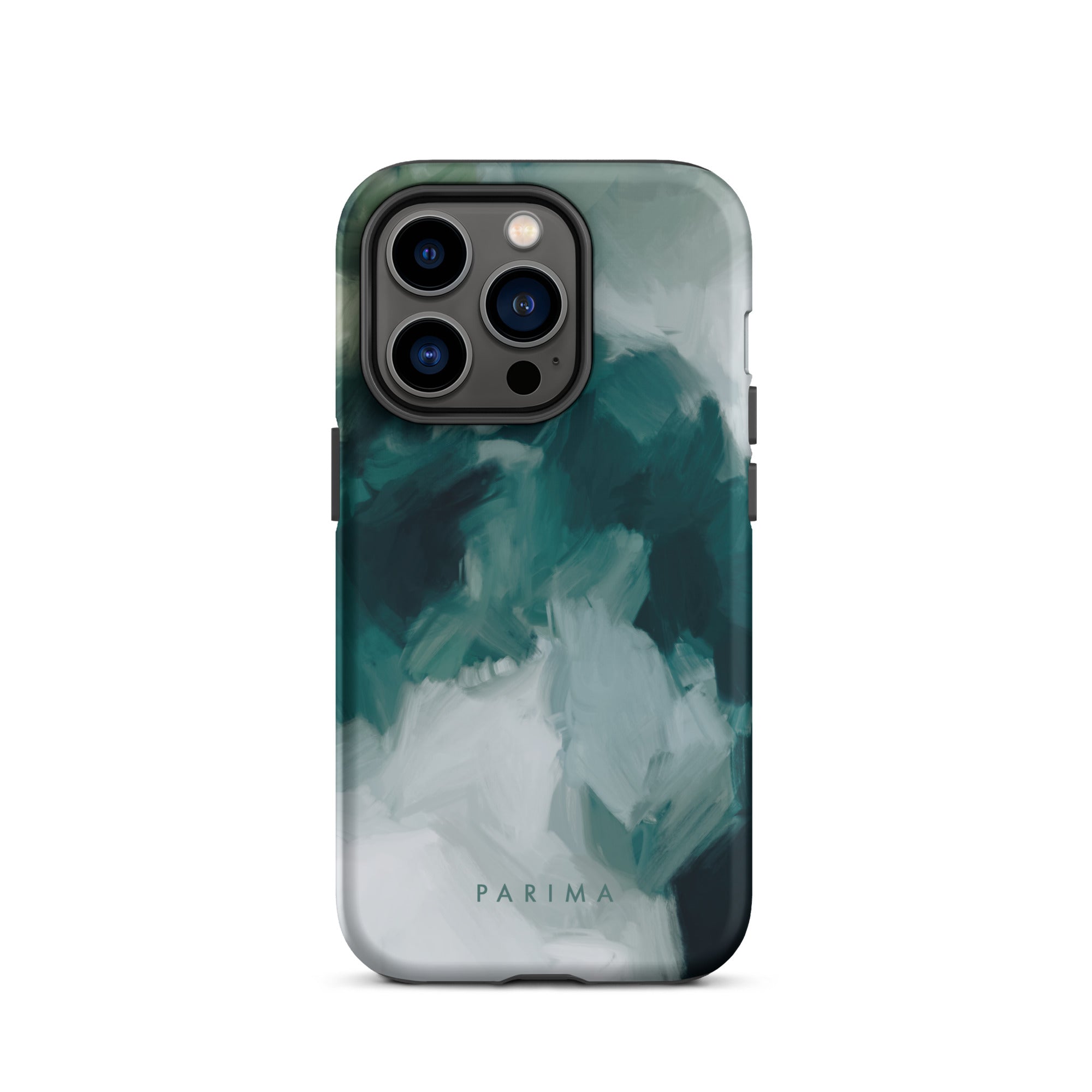 Echo, emerald green abstract art - iPhone 14 Pro tough case by Parima Studio