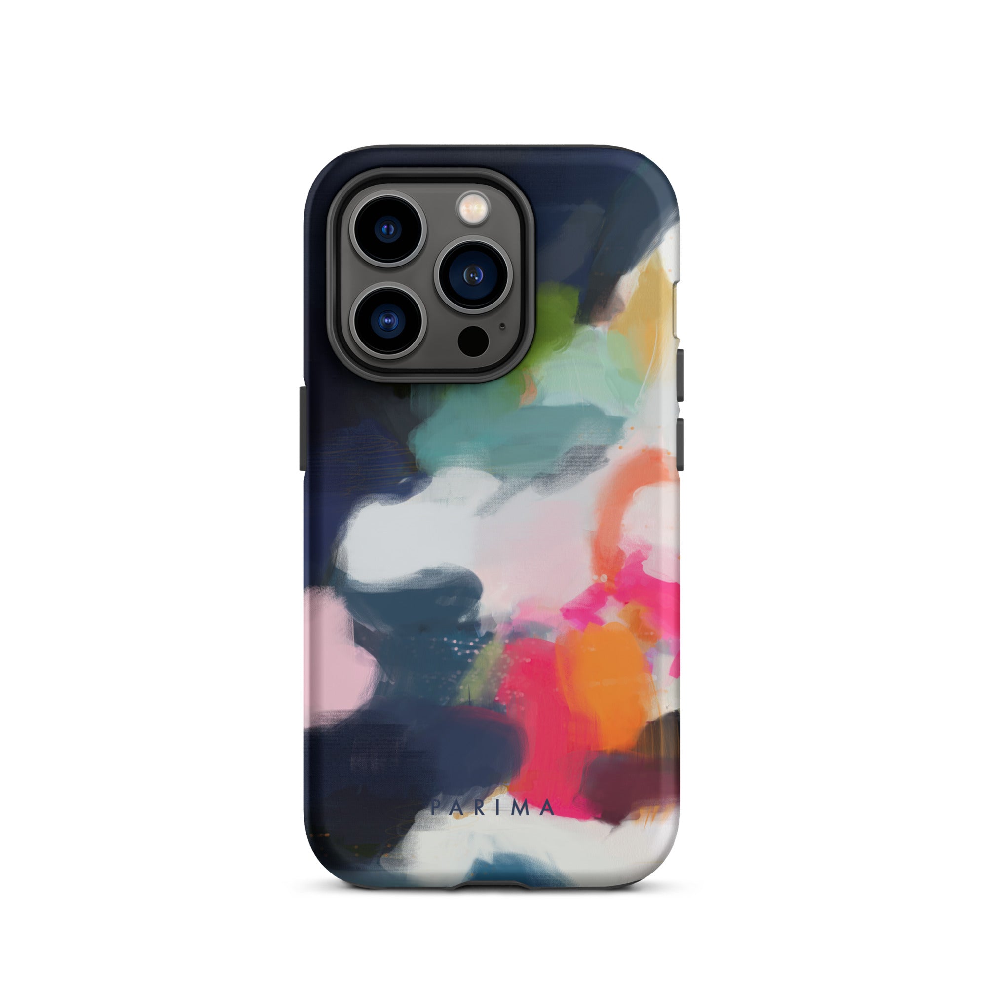 Eliza, pink and blue abstract art - iPhone 14 Pro tough case by Parima Studio