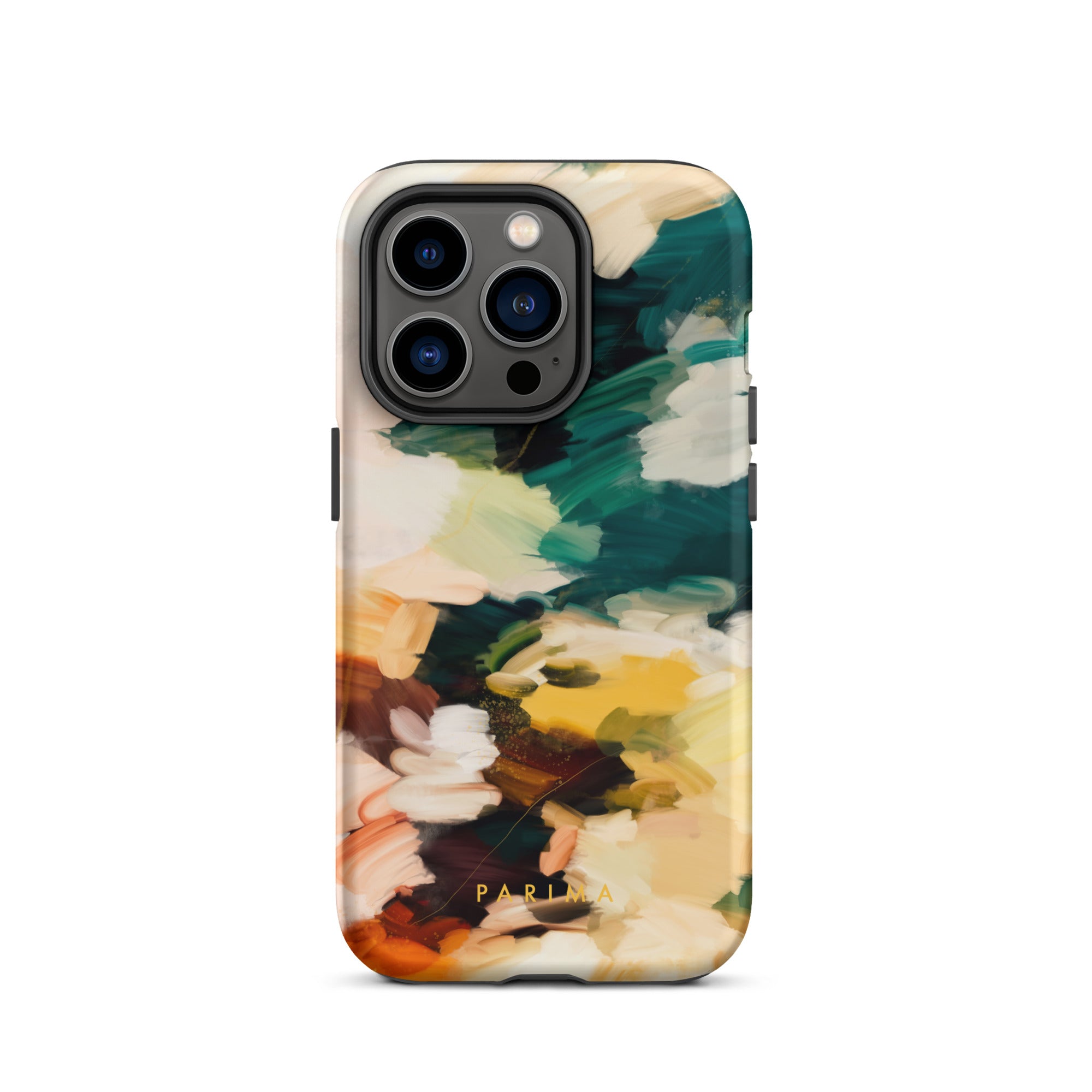 Cinque Terre, green and yellow abstract art - iPhone 14 Pro tough case by Parima Studio