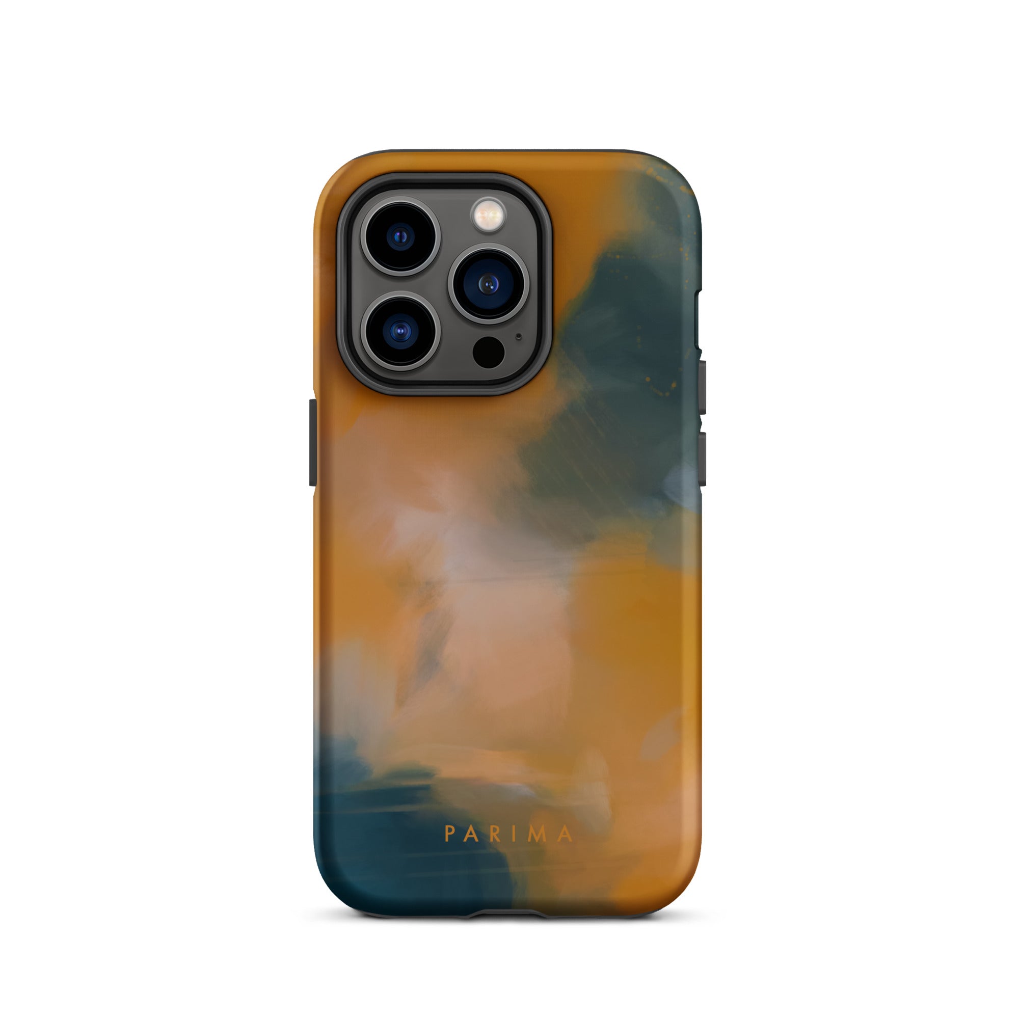 Amelie, blue and orange abstract art - iPhone 14 Pro tough case by Parima Studio