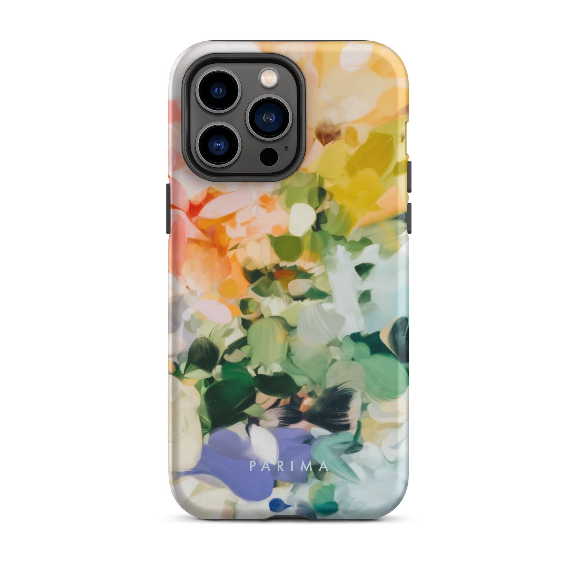 June, green and yellow abstract art - iPhone 14 Pro Max tough case by Parima Studio