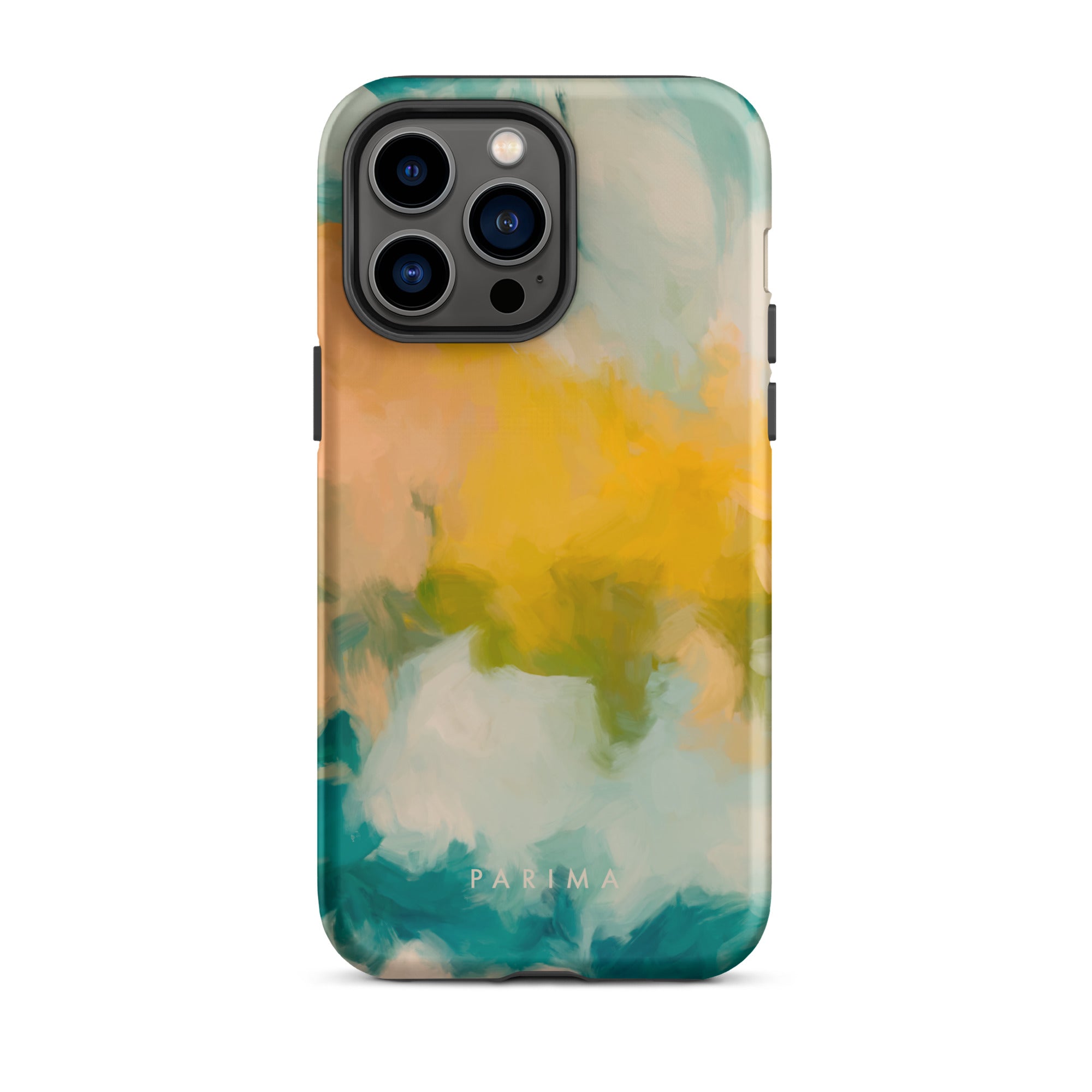 Beach Day, blue and yellow abstract art - iPhone 14 Pro Max tough case by Parima Studio