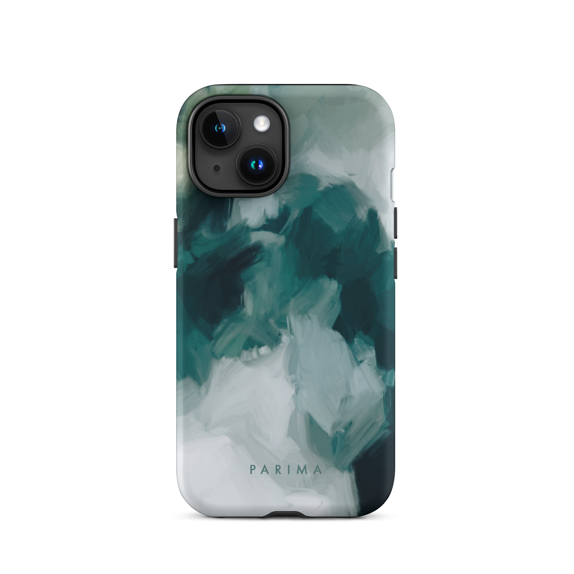 Echo, emerald green abstract art - iPhone 15 tough case by Parima Studio