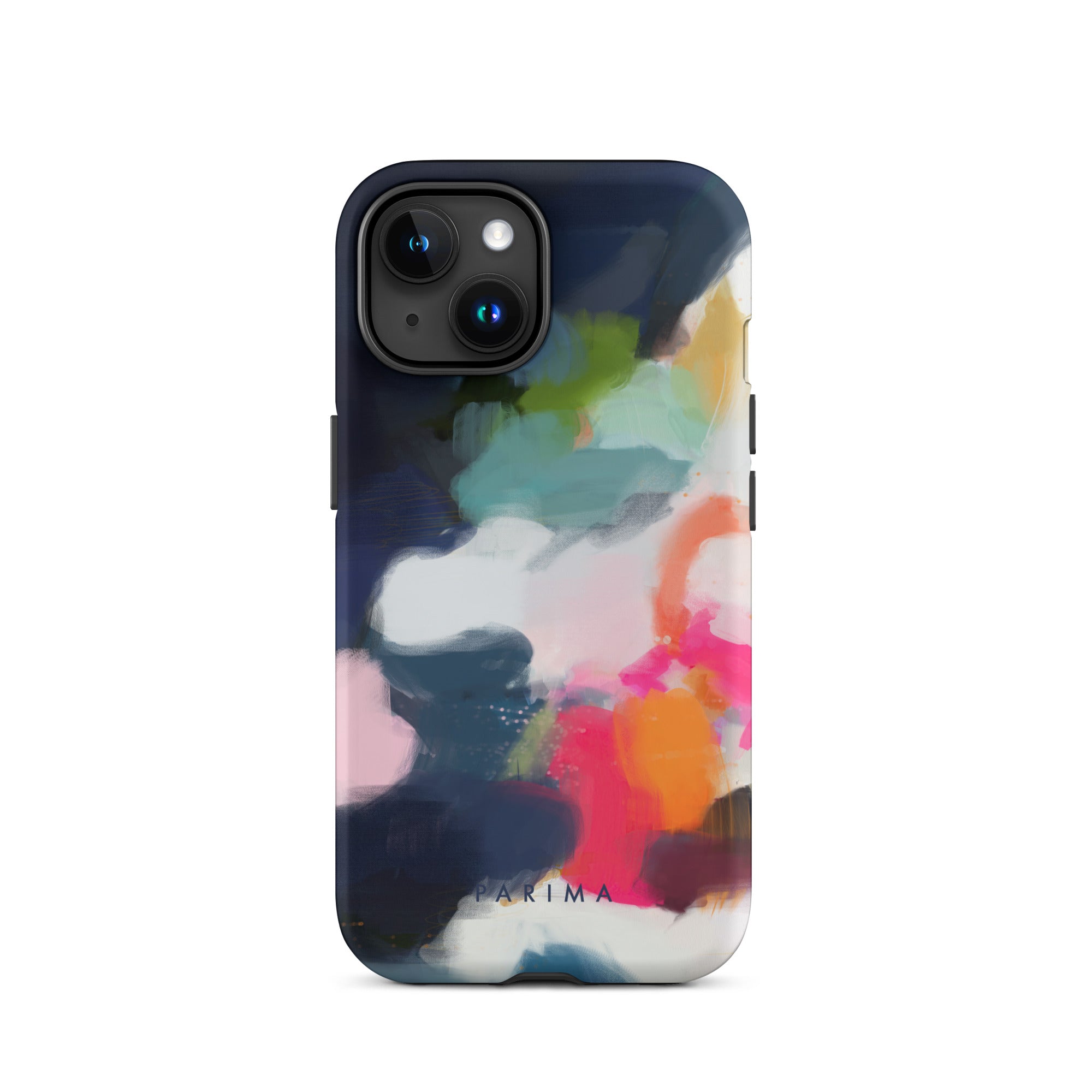 Eliza, pink and blue abstract art - iPhone 15 tough case by Parima Studio