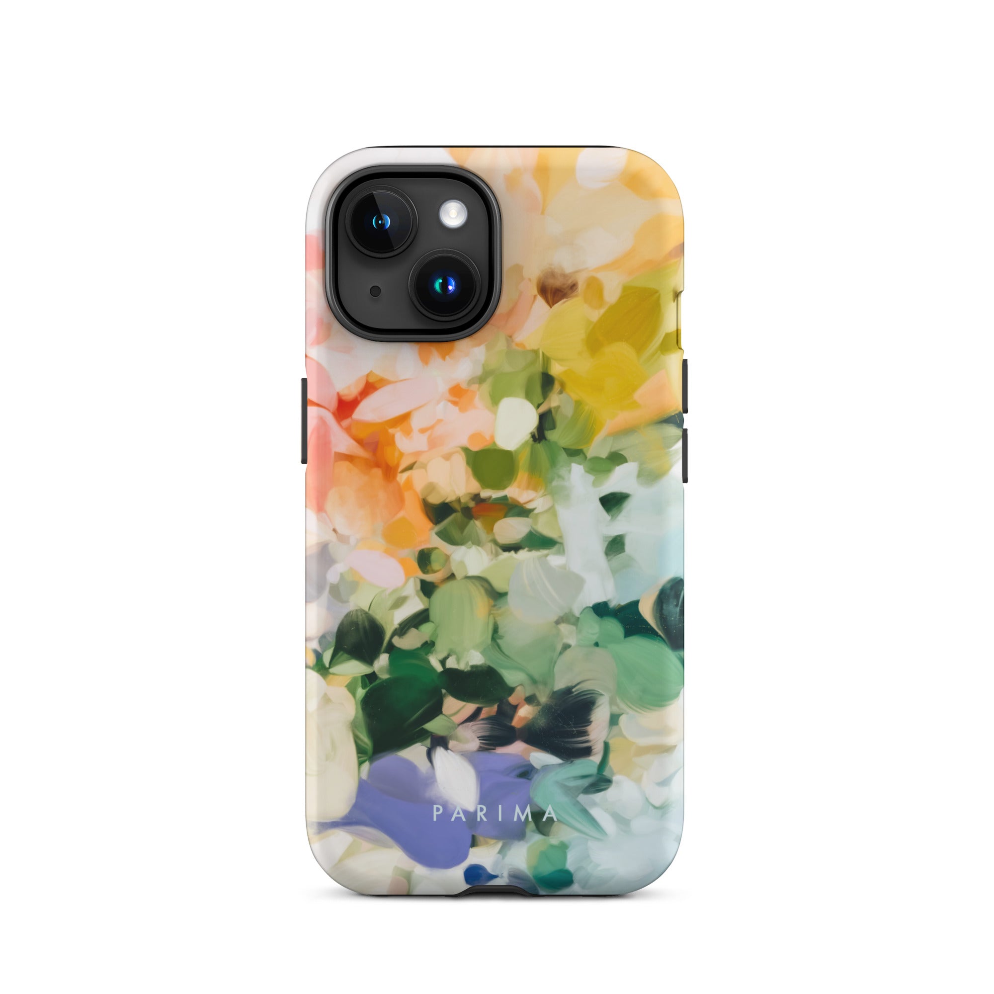 June, green and yellow abstract art - iPhone 15 tough case by Parima Studio