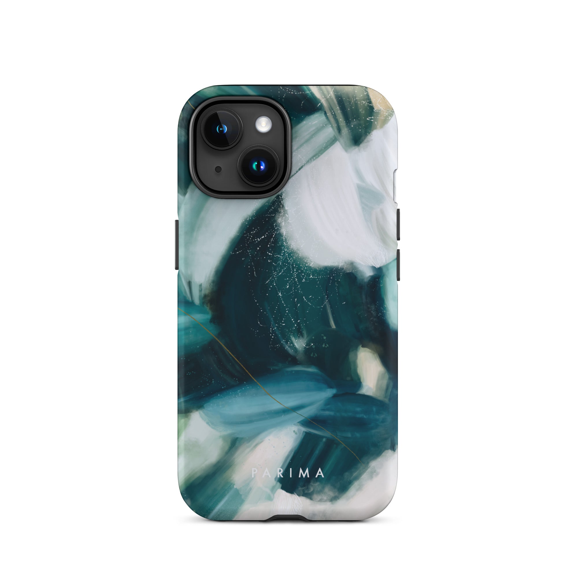Caspian, green and blue abstract art - iPhone 15 tough case by Parima Studio