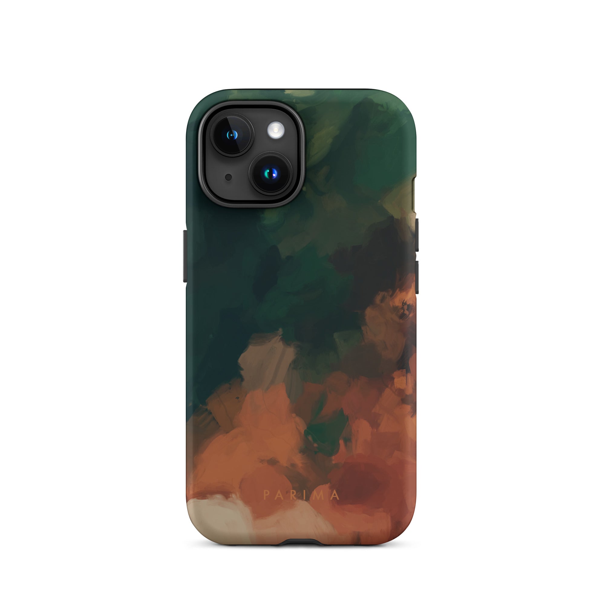 Cedar, green and brown abstract art - iPhone 15 tough case by Parima Studio