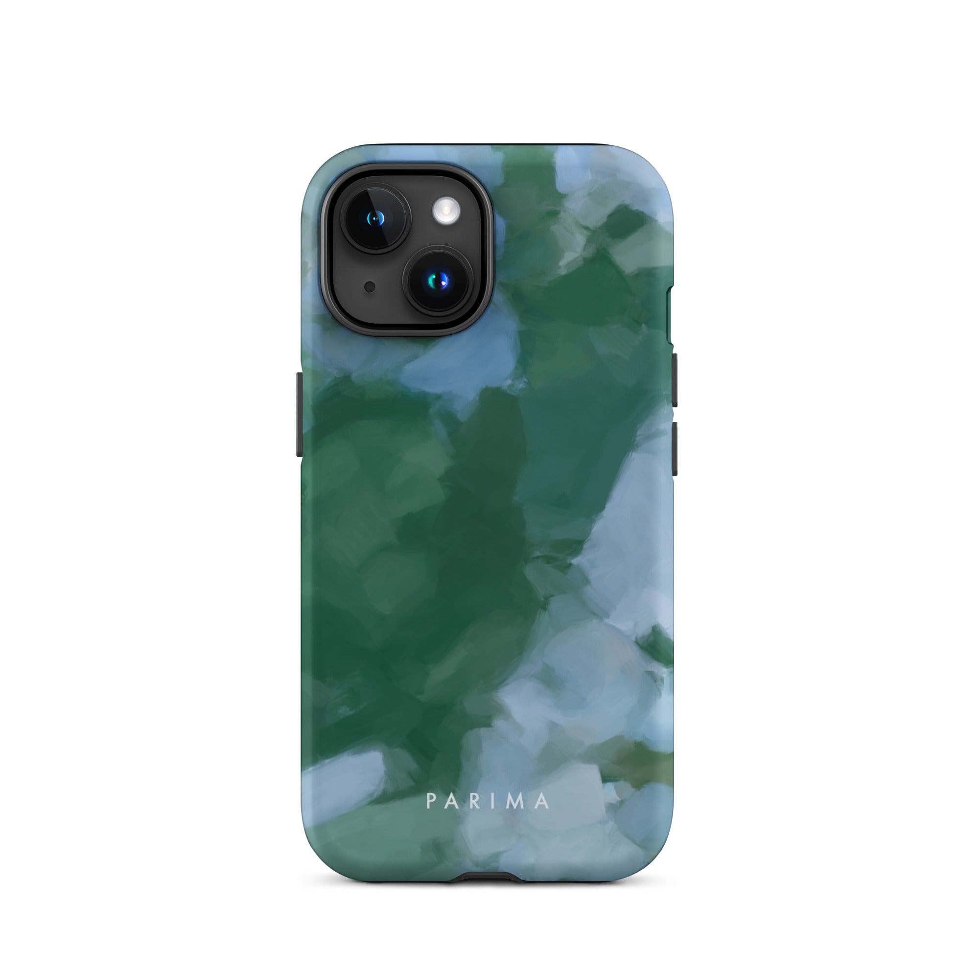 Sky and Earth - Blue and green colorful chic premium iPhone tough case. Abstract art by Patricia Vargas of Parima Studio