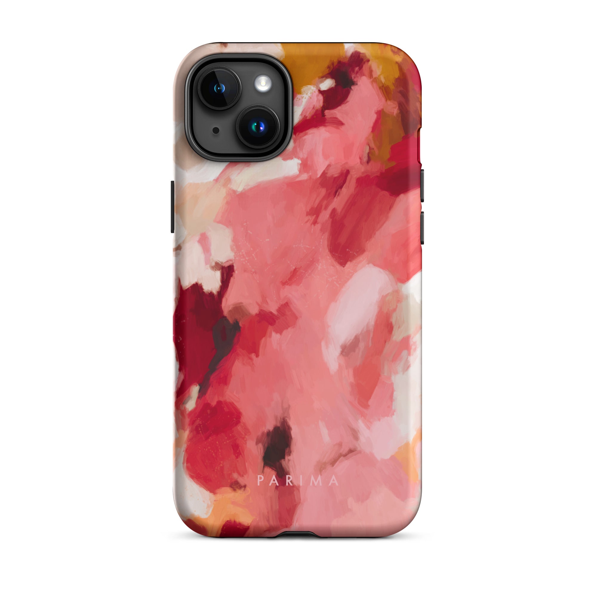 Apple, red and pink abstract art - iPhone 15 Plus tough case by Parima Studio