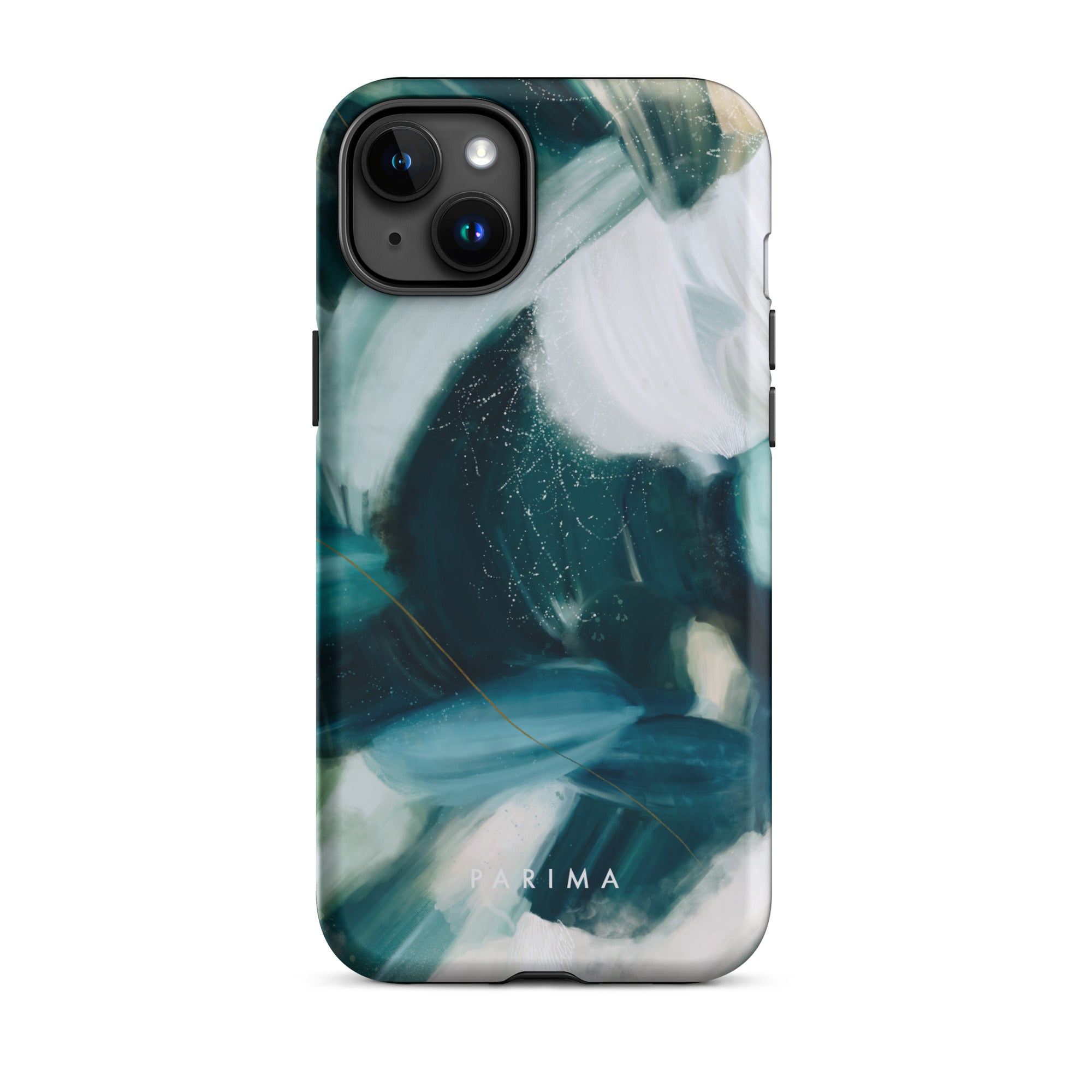 Caspian, green and blue abstract art - iPhone 15 Plus tough case by Parima Studio