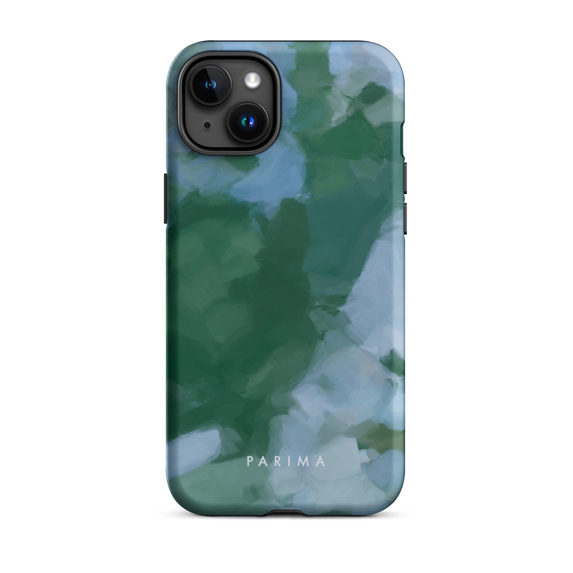Sky and Earth - Blue and green colorful chic premium iPhone tough case. Abstract art by Patricia Vargas of Parima Studio