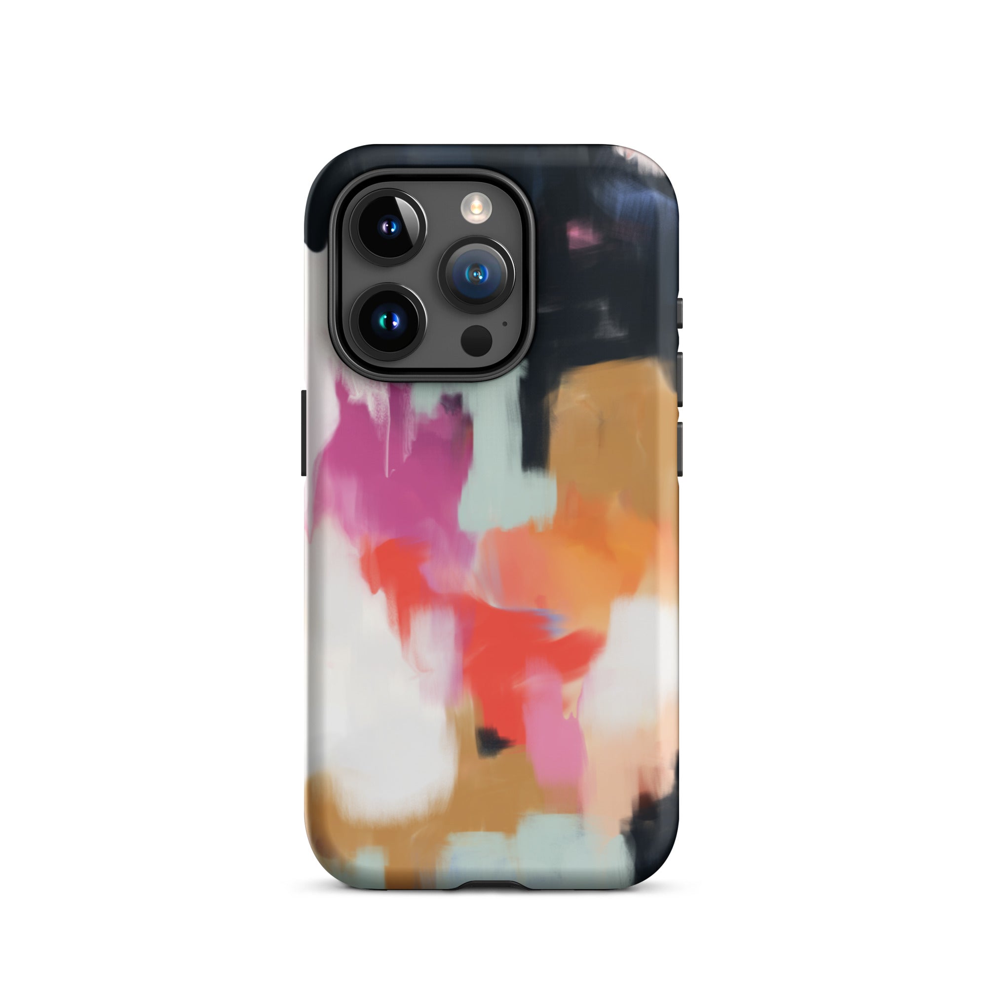 Ruthie, blue and pink abstract art on iPhone 15 Pro tough case by Parima Studio