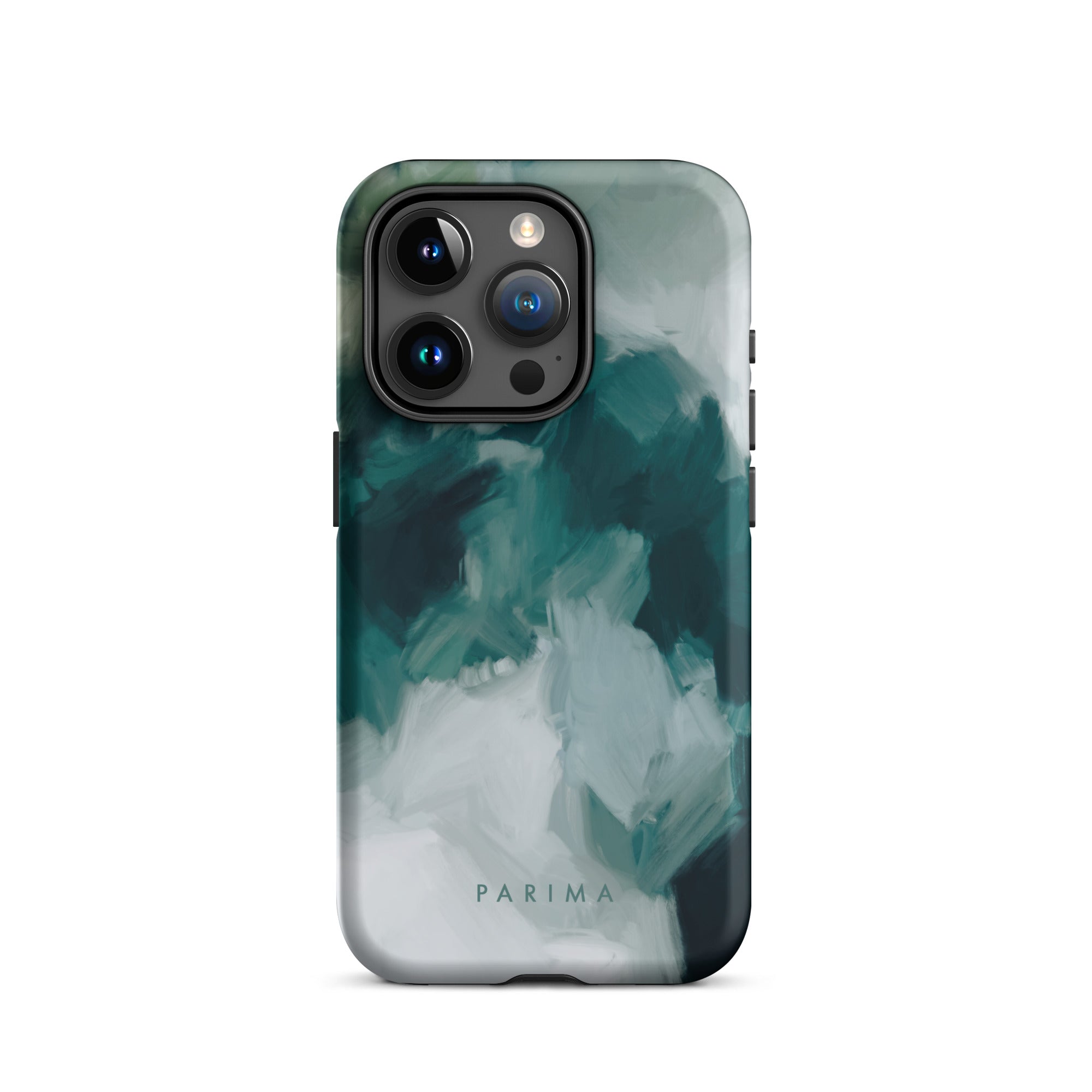 Echo, emerald green abstract art - iPhone 15 Pro tough case by Parima Studio