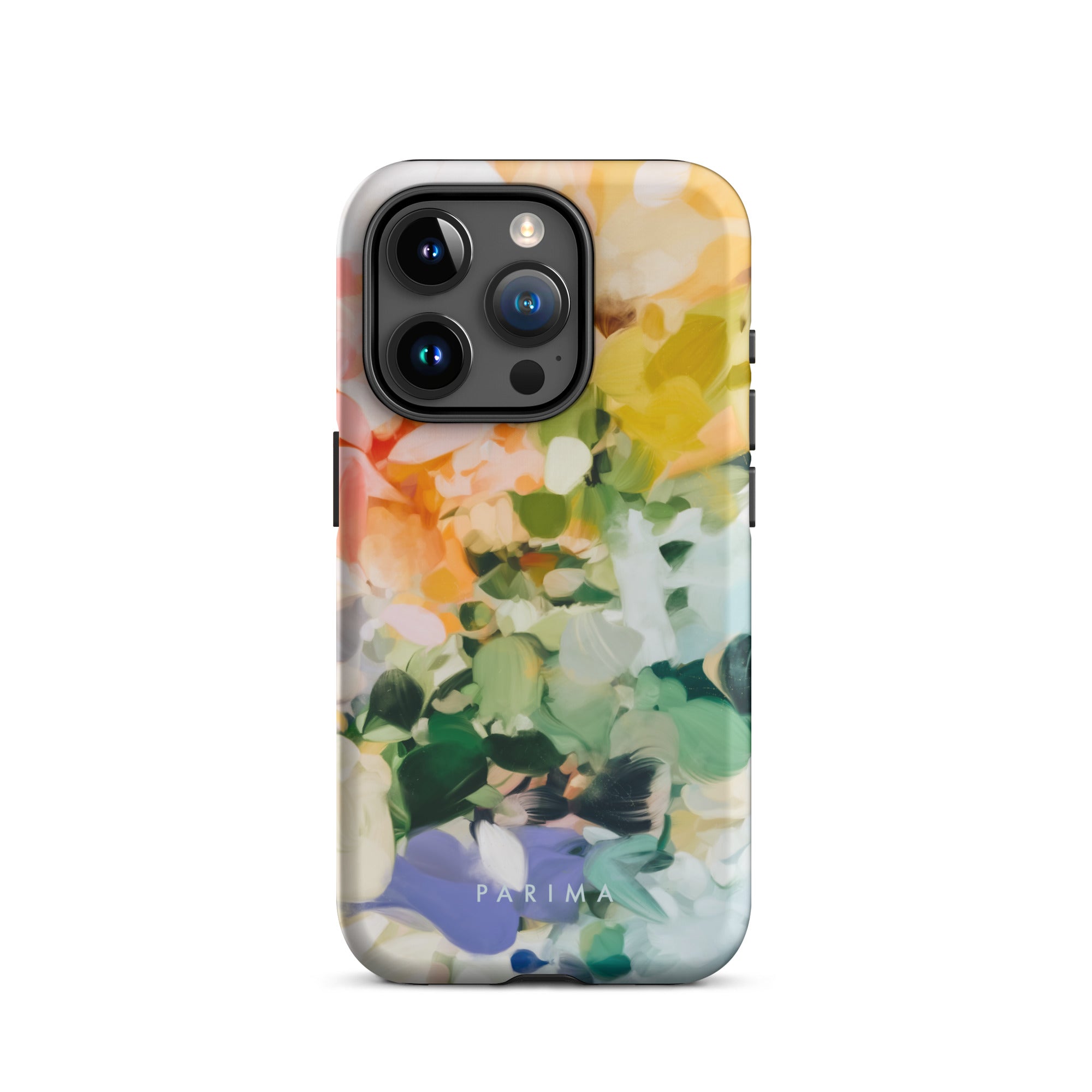 June, green and yellow abstract art - iPhone 15 Pro tough case by Parima Studio