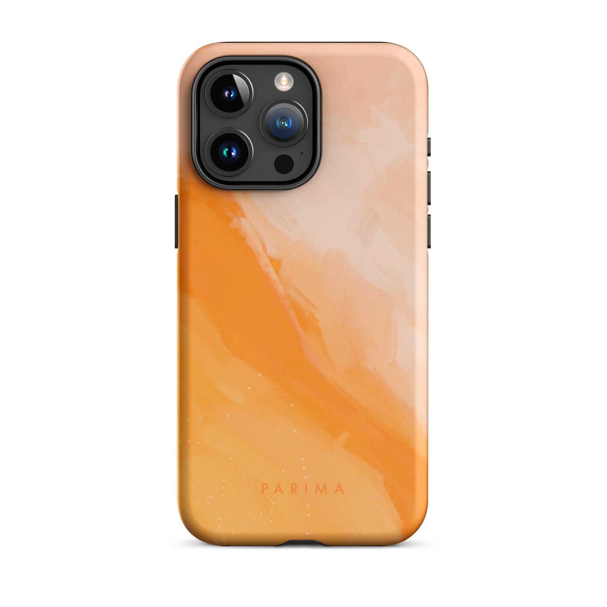 Sweet Orange, orange and pink abstract art on iPhone 15 Pro Max tough case by Parima Studio
