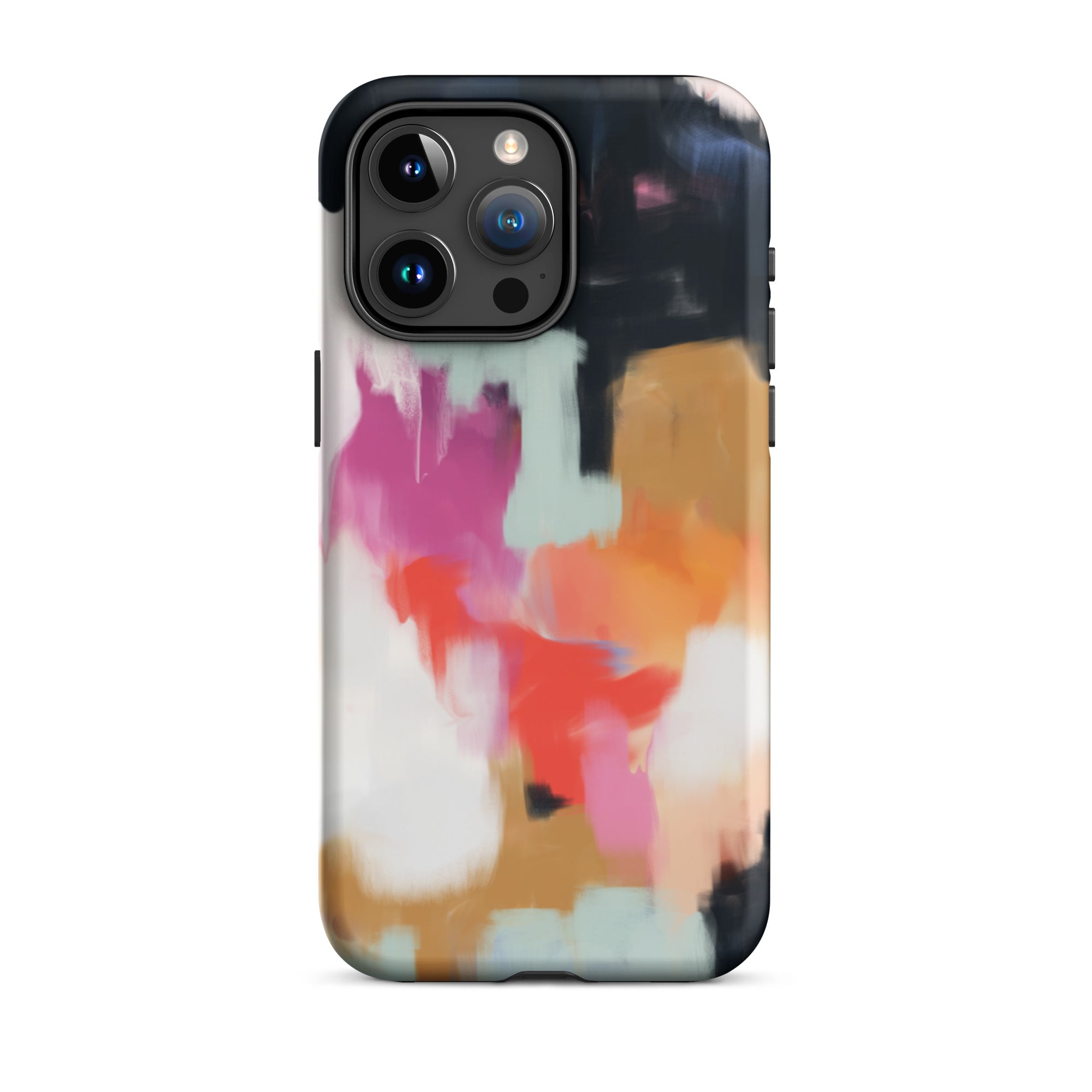 Ruthie, blue and pink abstract art on iPhone 15 Pro Max tough case by Parima Studio