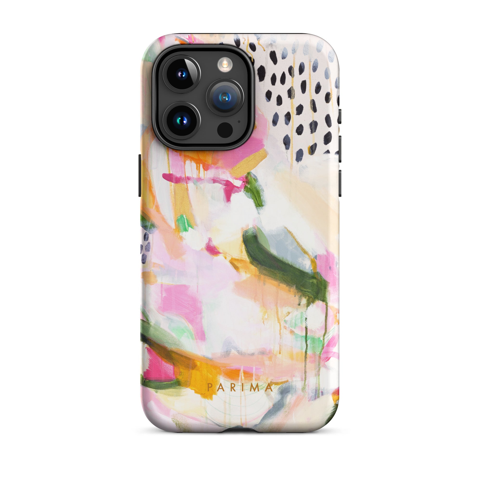 Adira, pink and green abstract art - iPhone 15 Pro Max tough case by Parima Studio