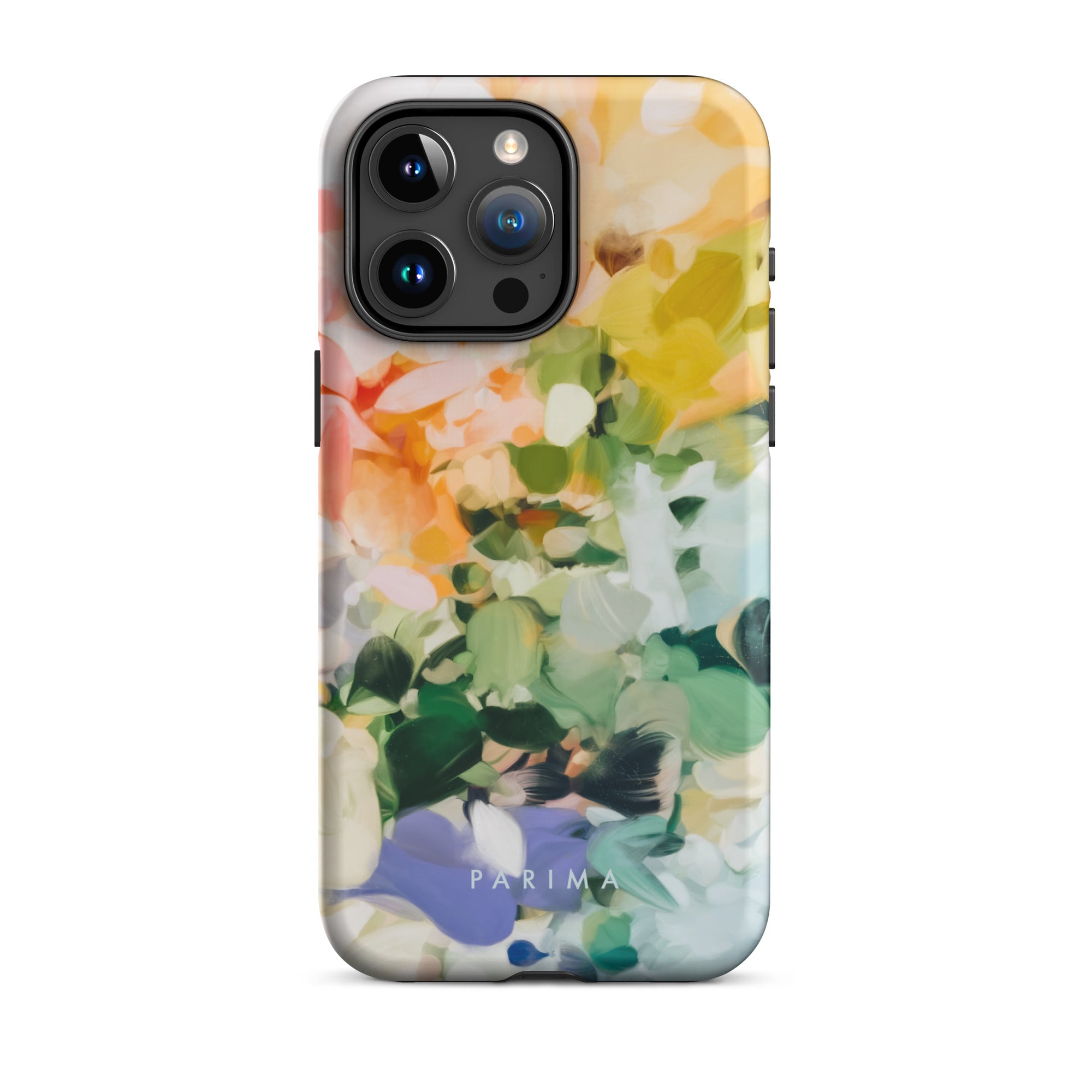 June, green and yellow abstract art - iPhone 15 Pro Max tough case by Parima Studio