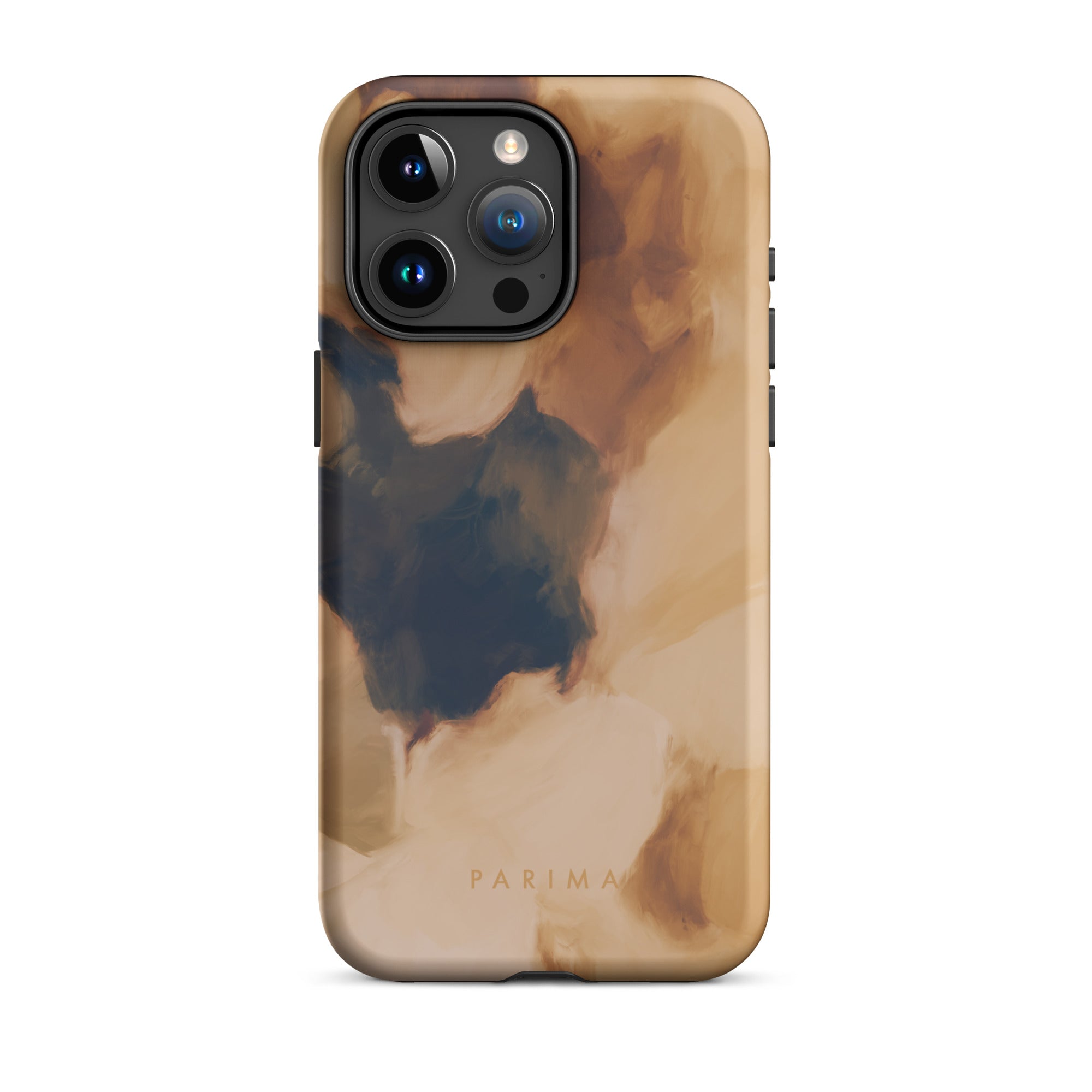 Clay, brown and tan color abstract art on iPhone 15 Pro Max tough case by Parima Studio