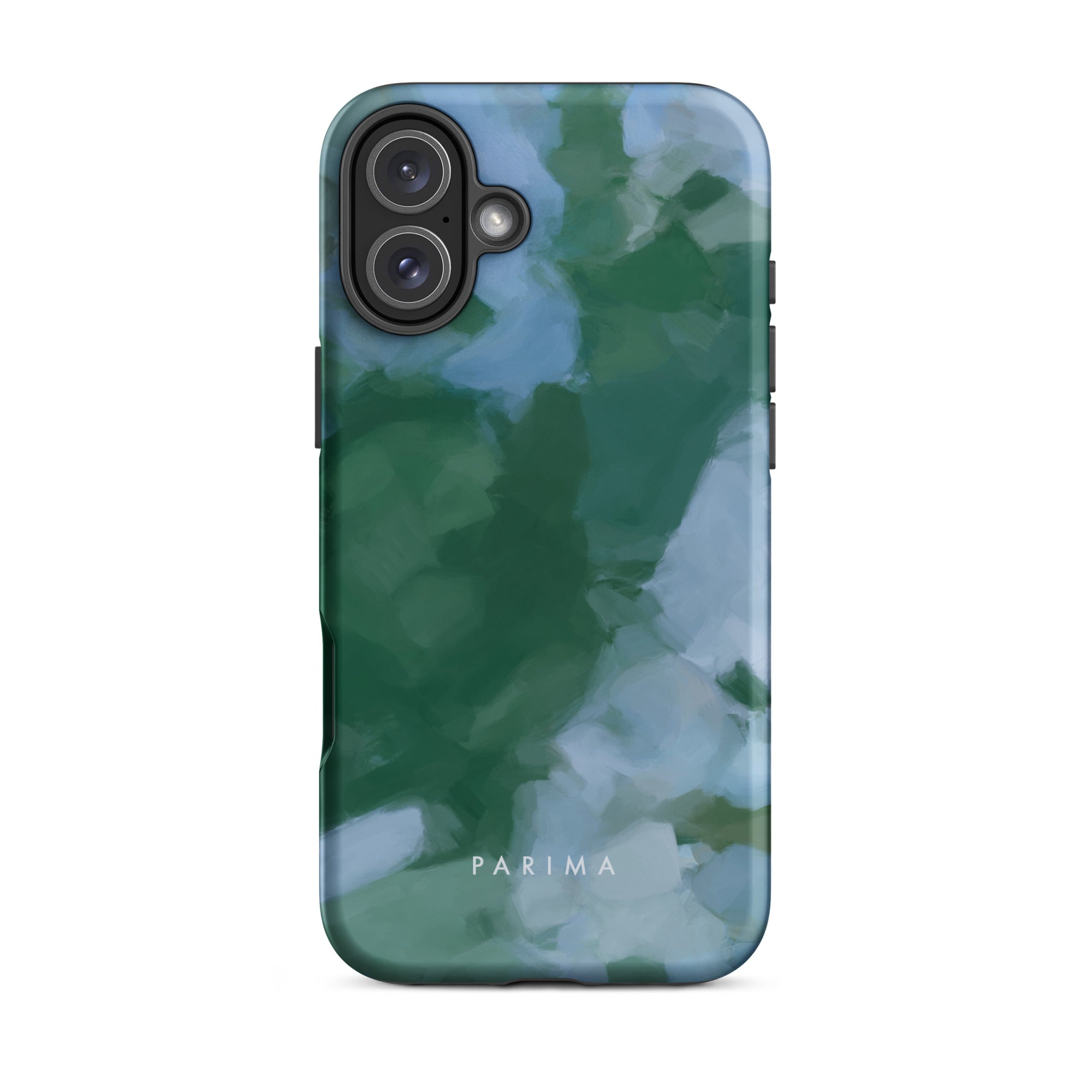 Sky and Earth - Blue and green colorful chic premium iPhone tough case. Abstract art by Patricia Vargas of Parima Studio