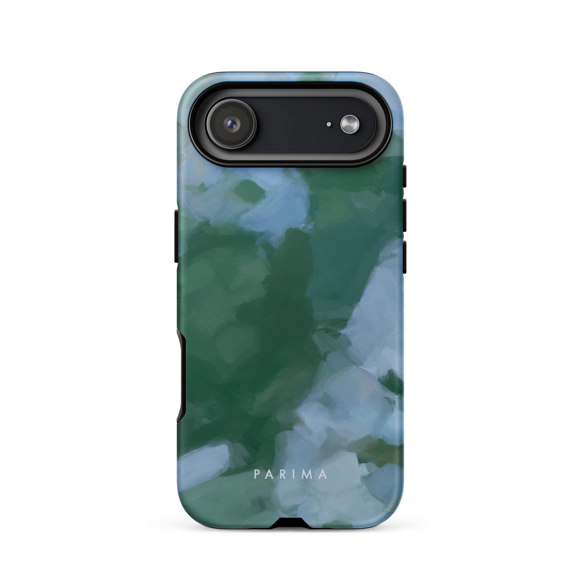 Sky and Earth - Blue and green colorful chic premium iPhone tough case. Abstract art by Patricia Vargas of Parima Studio