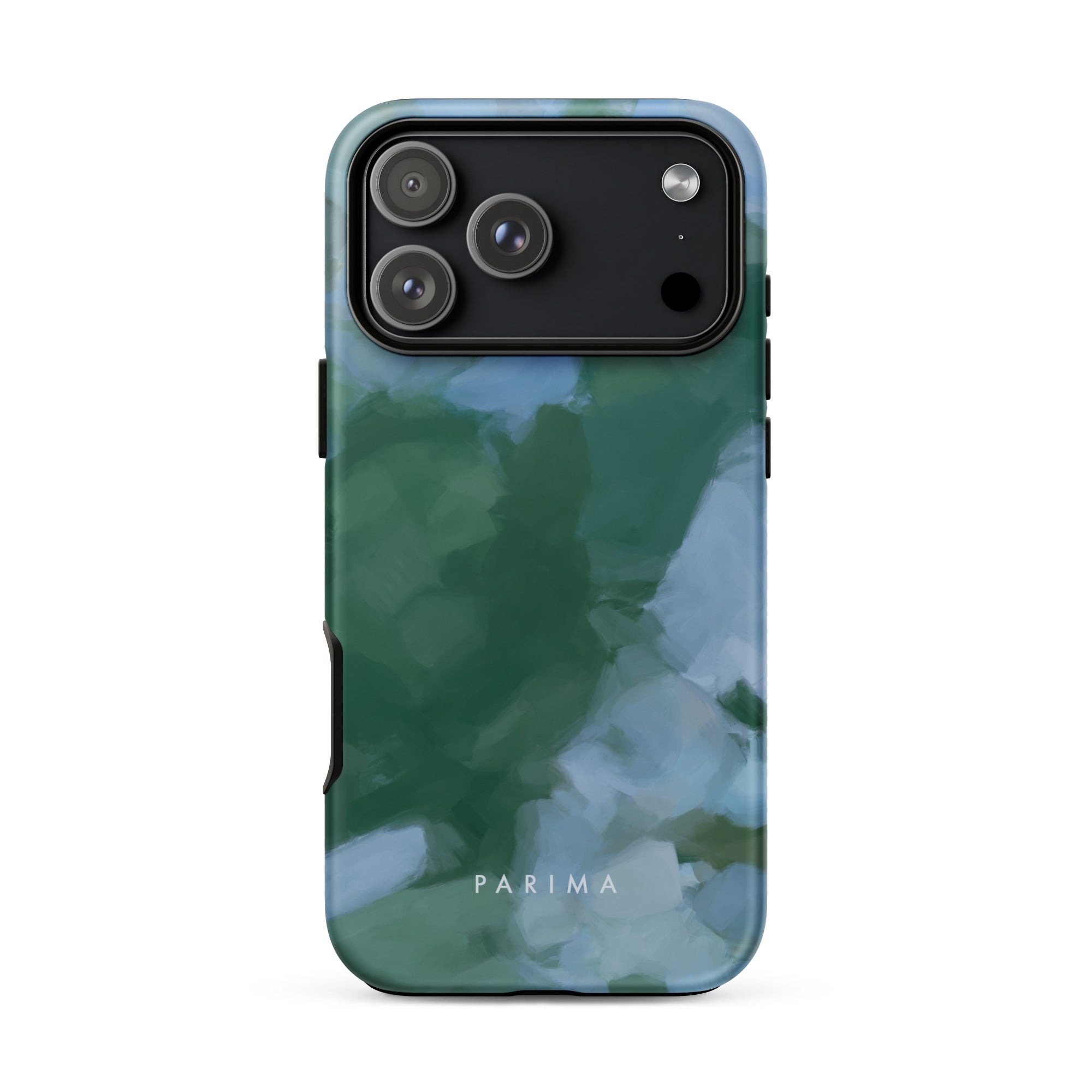 Sky and Earth - Blue and green colorful chic premium iPhone tough case. Abstract art by Patricia Vargas of Parima Studio