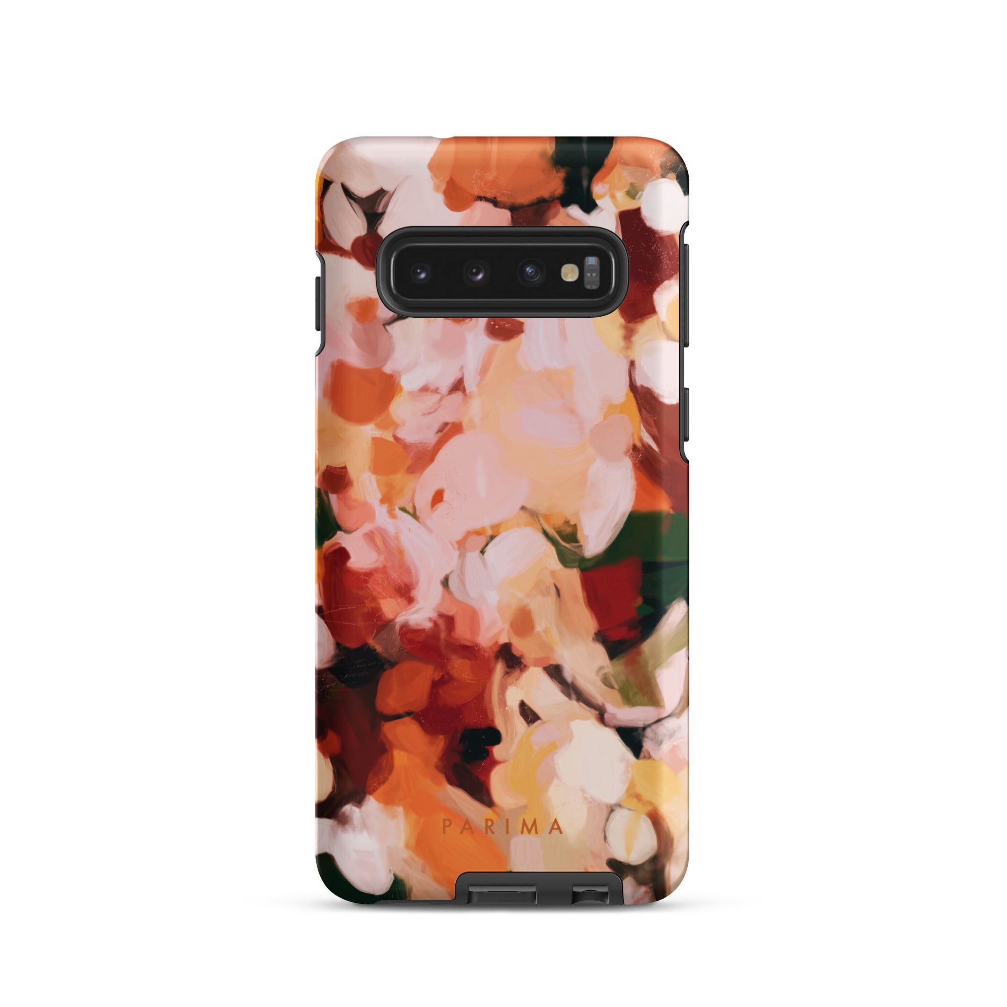 The Grove, pink and green abstract art on Samsung Galaxy S10 tough case by Parima Studio