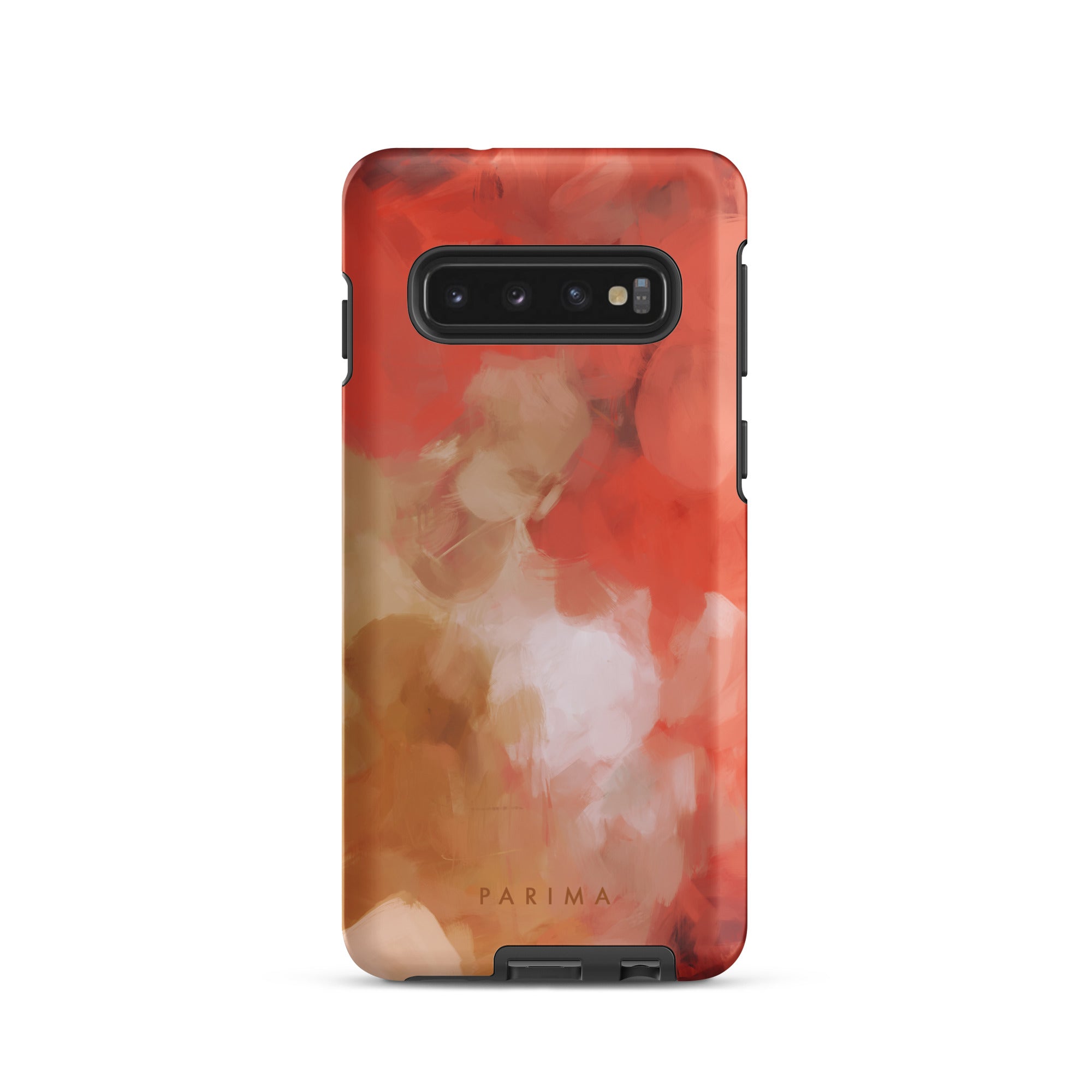 Begonia, pink and gold abstract art on Samsung Galaxy S10 tough case by Parima Studio