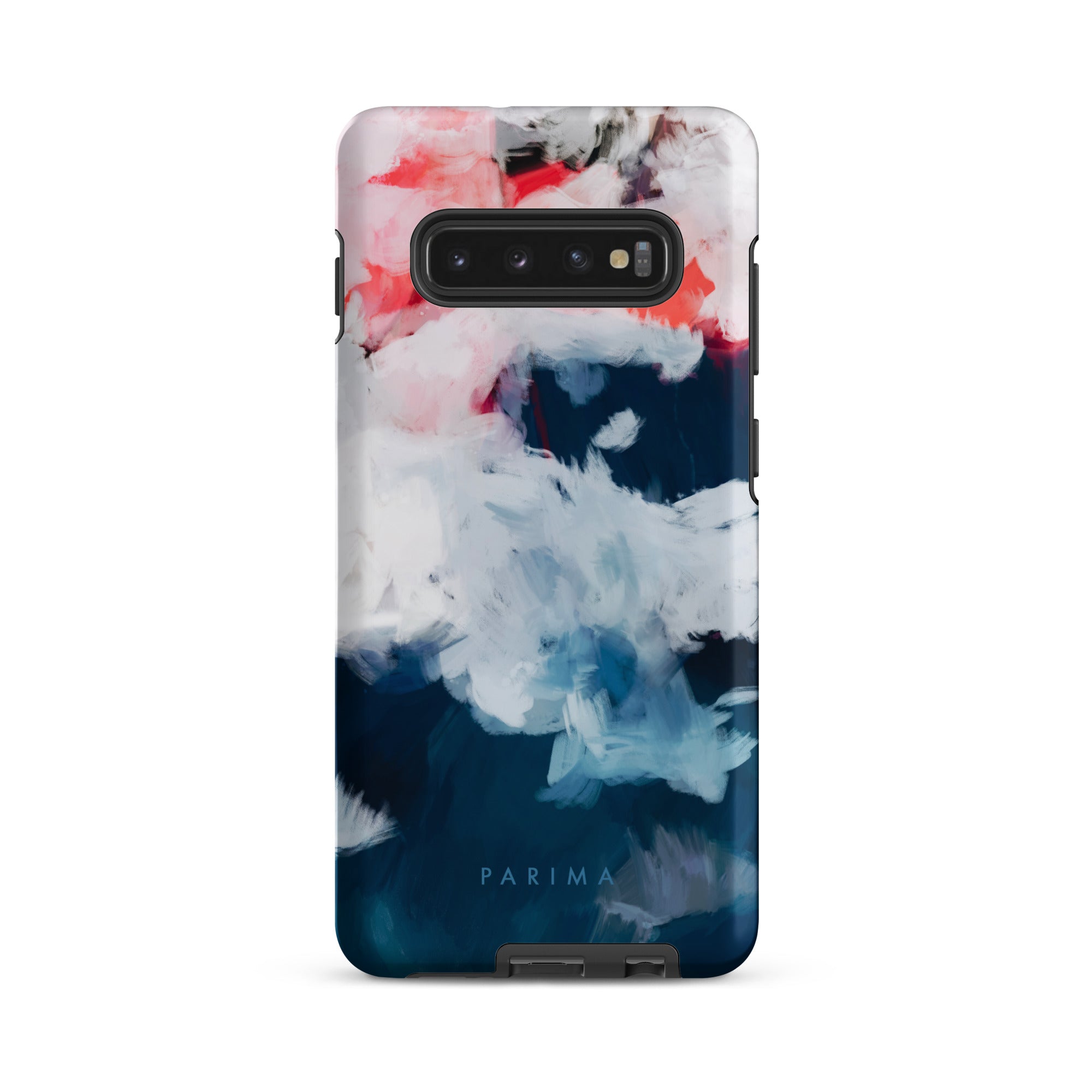Oceane, blue and pink abstract art on Samsung Galaxy S10 Plus tough case by Parima Studio