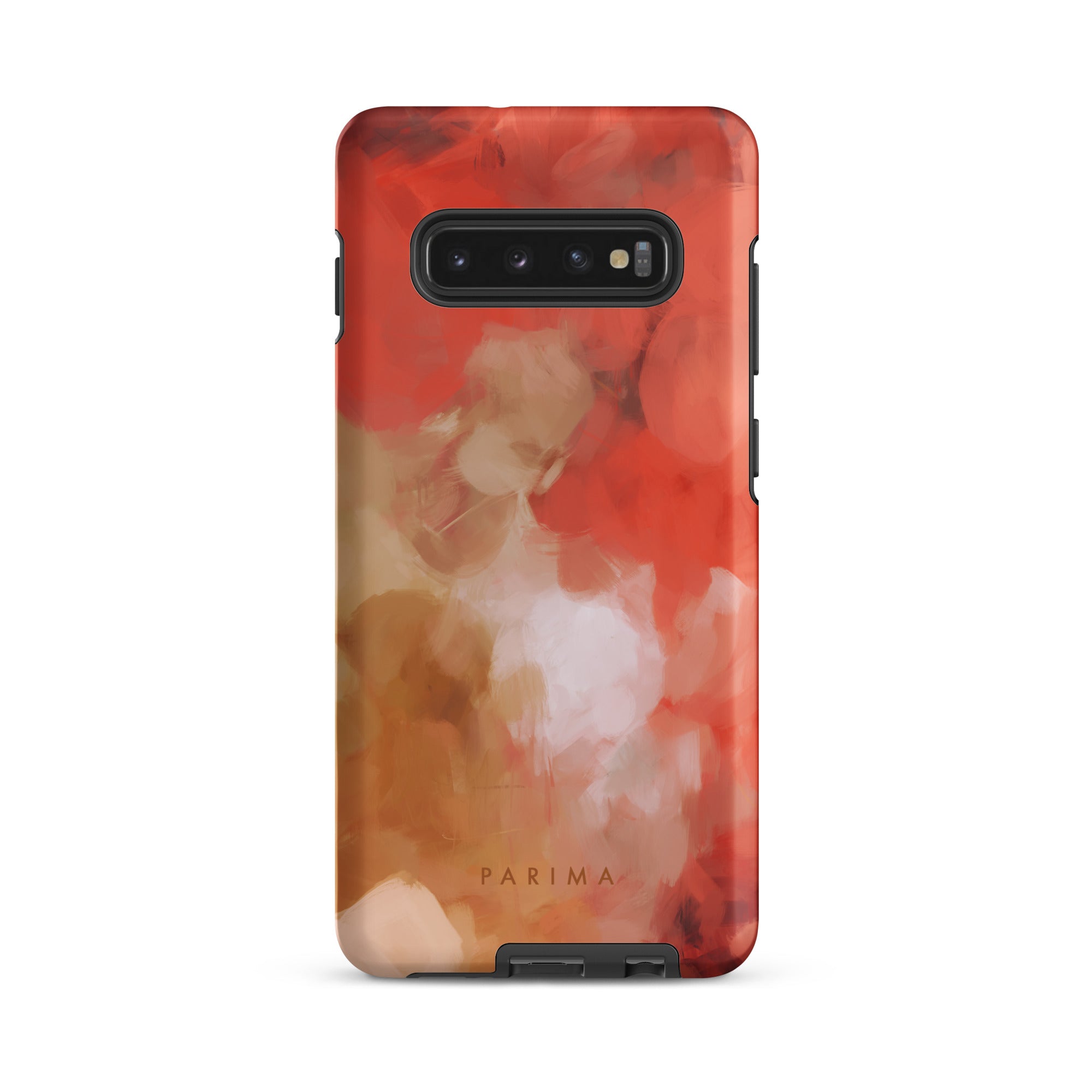 Begonia, pink and gold abstract art on Samsung Galaxy S10 plus tough case by Parima Studio