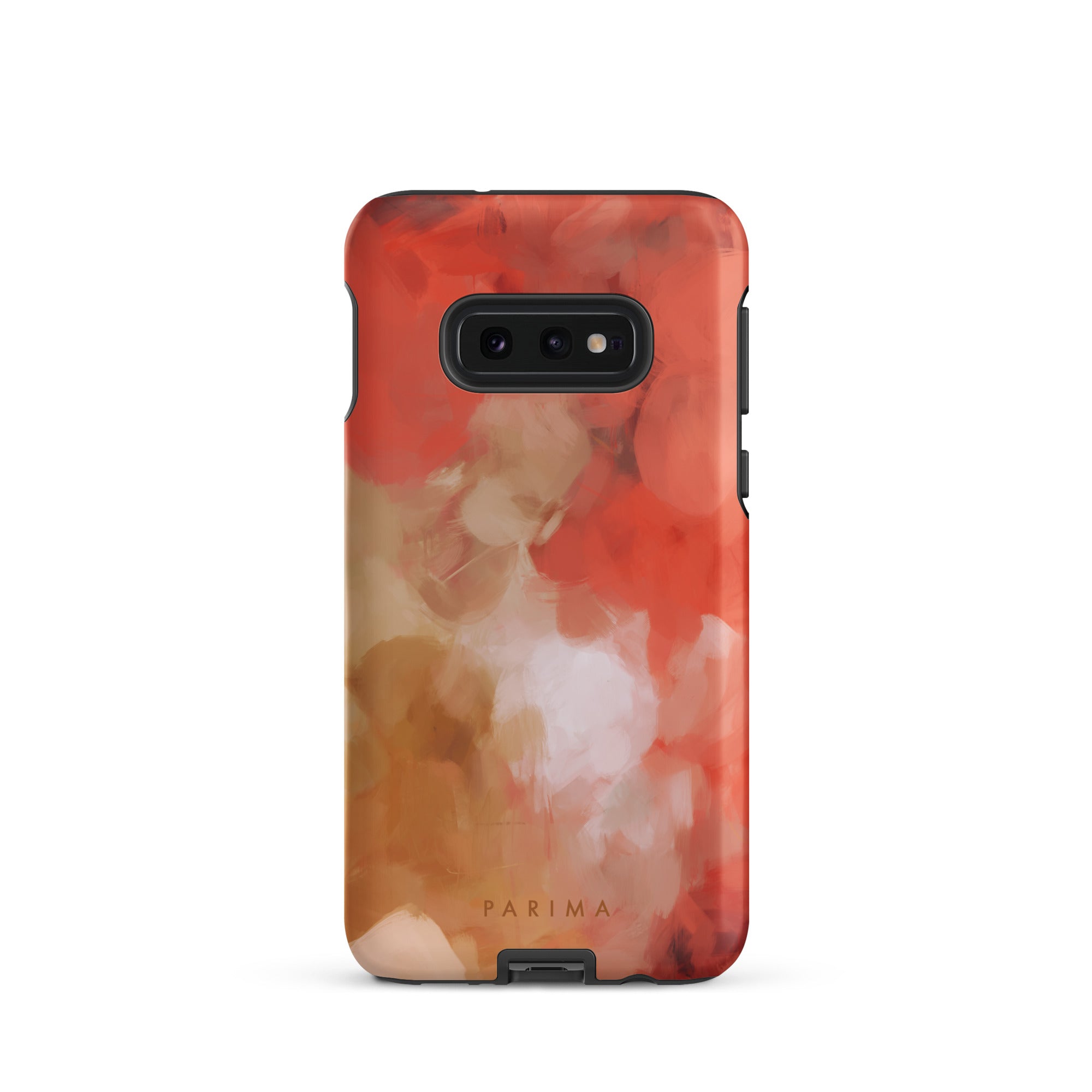Begonia, pink and gold abstract art on Samsung Galaxy S10e tough case by Parima Studio