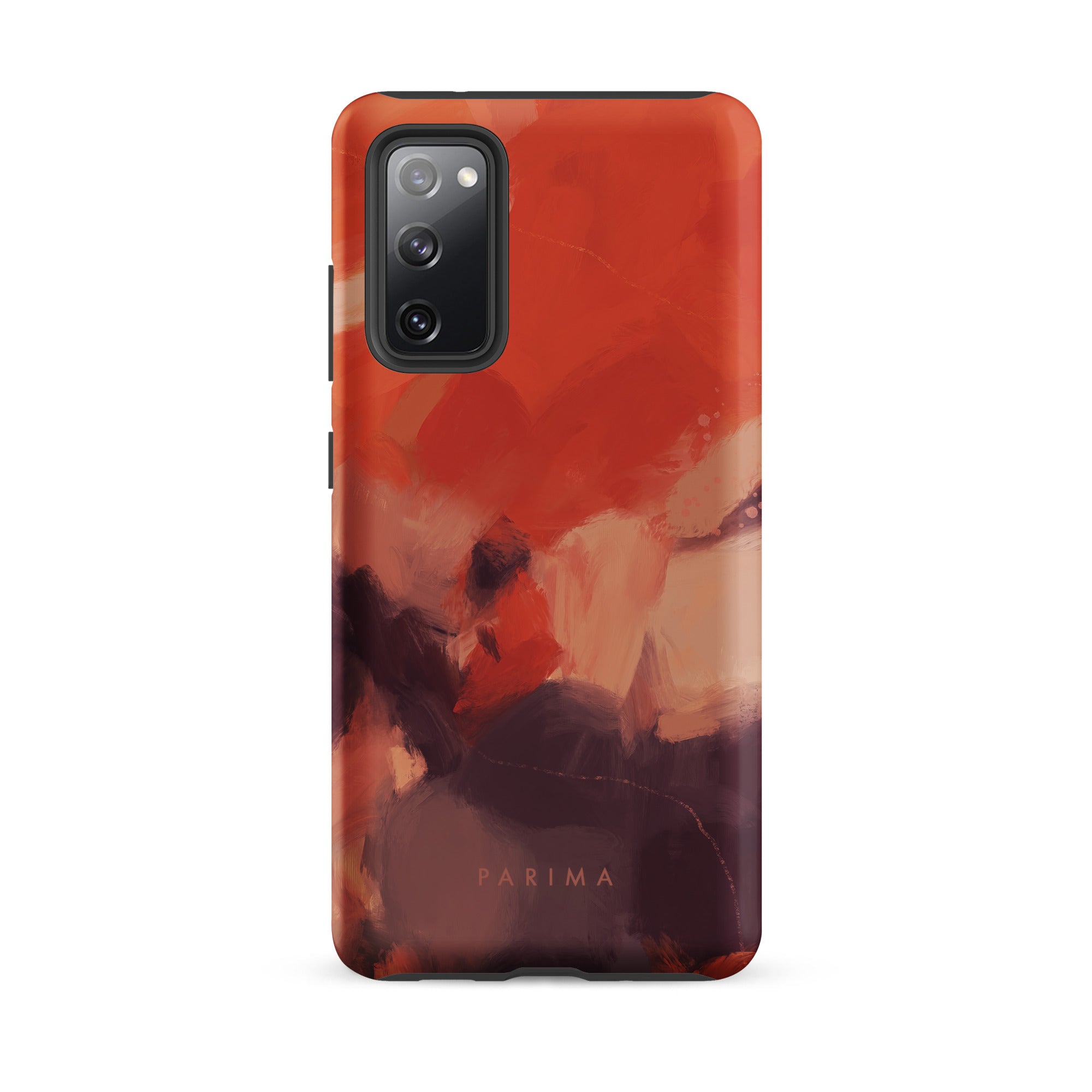 Autumn, orange and purple abstract art on Samsung Galaxy S20 FE tough case by Parima Studio