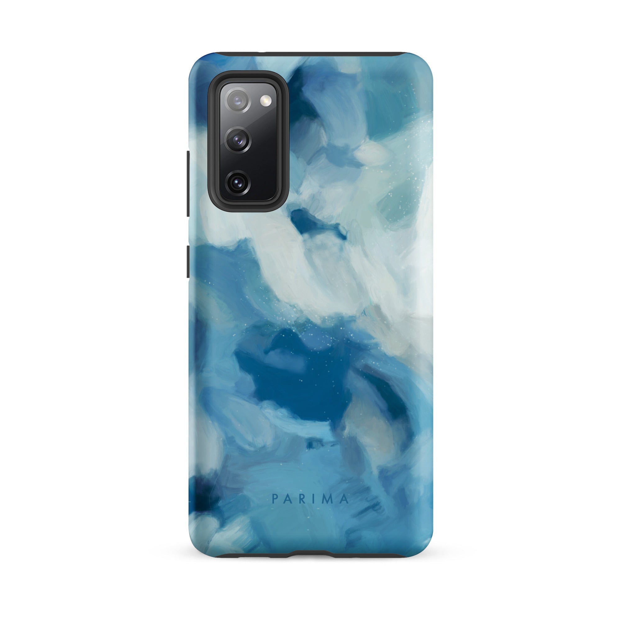 Liviana, blue abstract art on Samsung Galaxy S20 fe tough case by Parima Studio