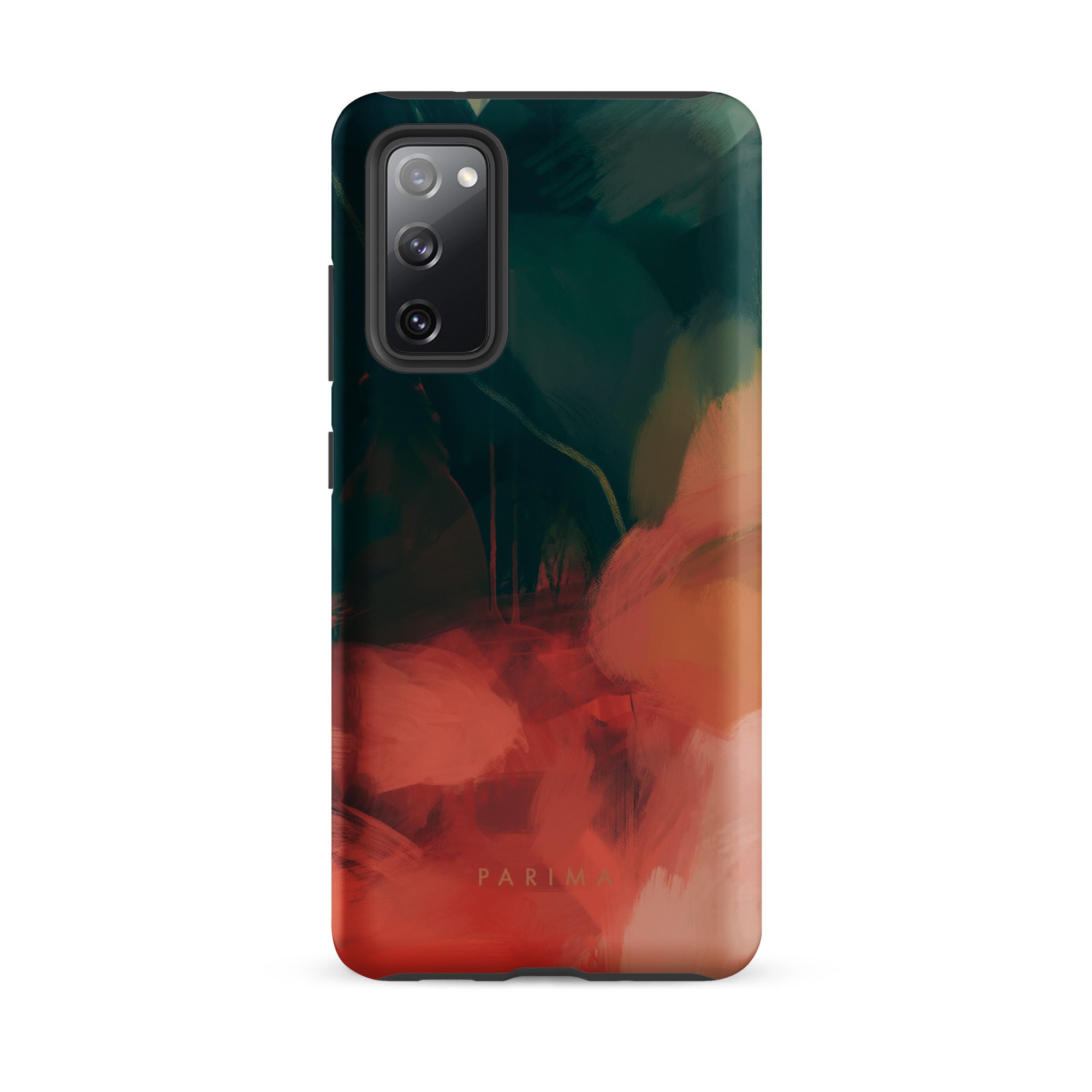 Eventide, green and red abstract art on Samsung Galaxy S20 fe tough case by Parima Studio