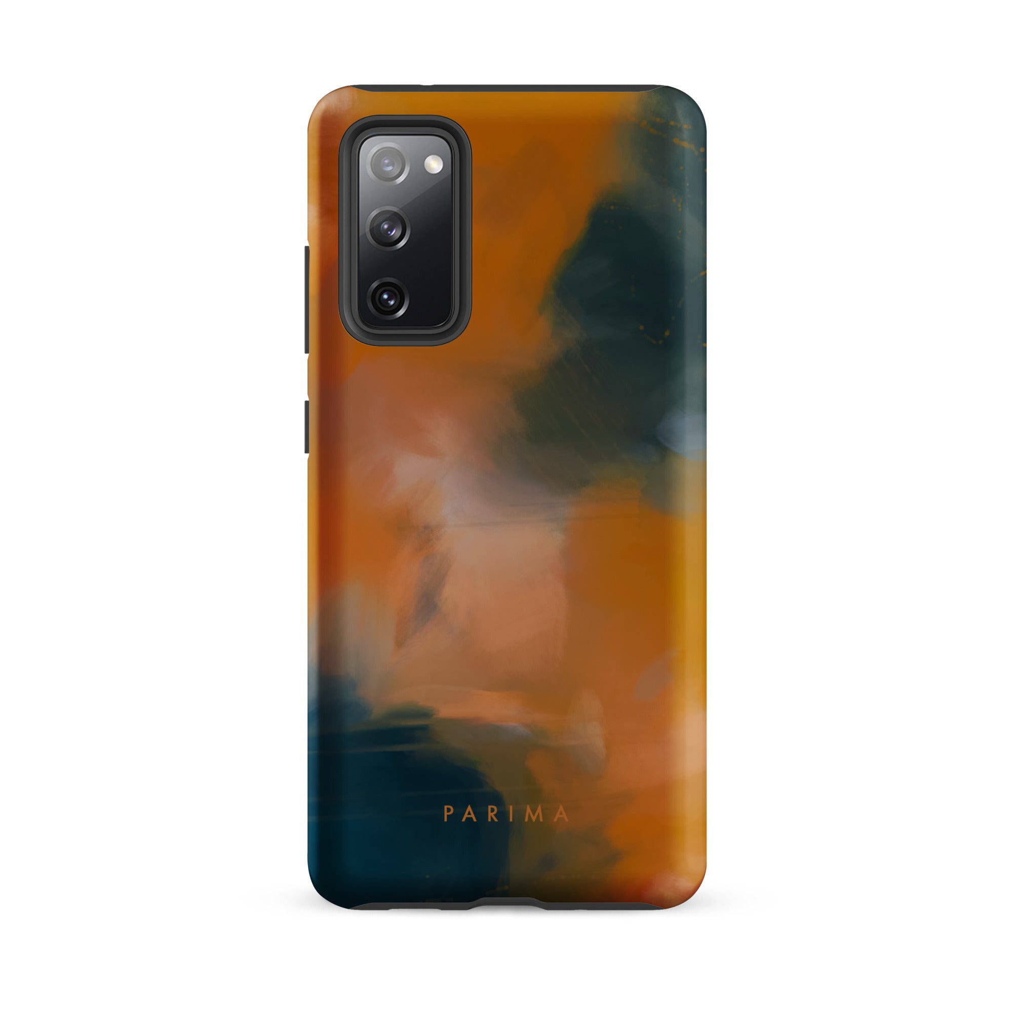 Amelie, blue and orange abstract art on Samsung Galaxy S20 fe tough case by Parima Studio