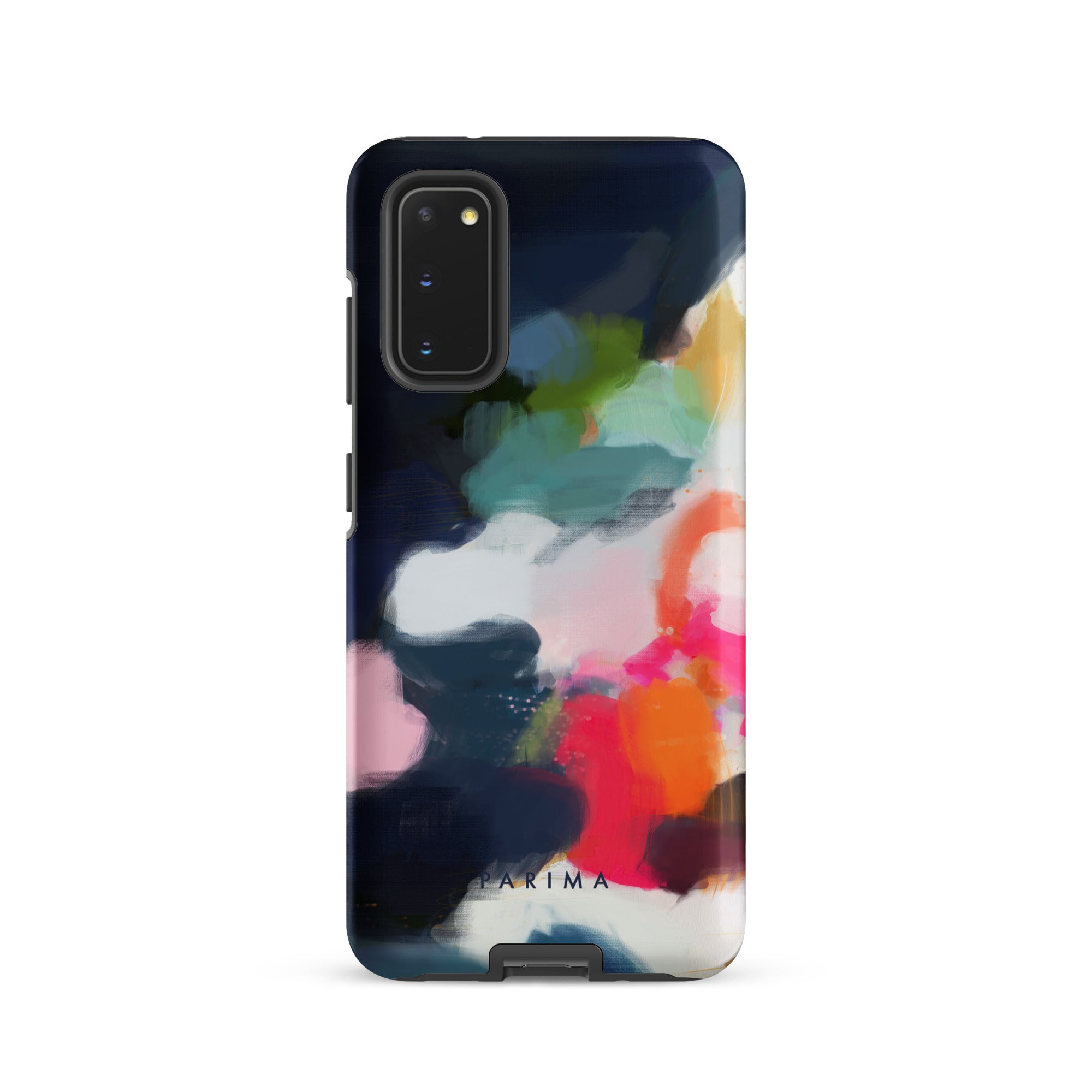 Eliza, blue and pink abstract art on Samsung Galaxy S20 tough case by Parima Studio