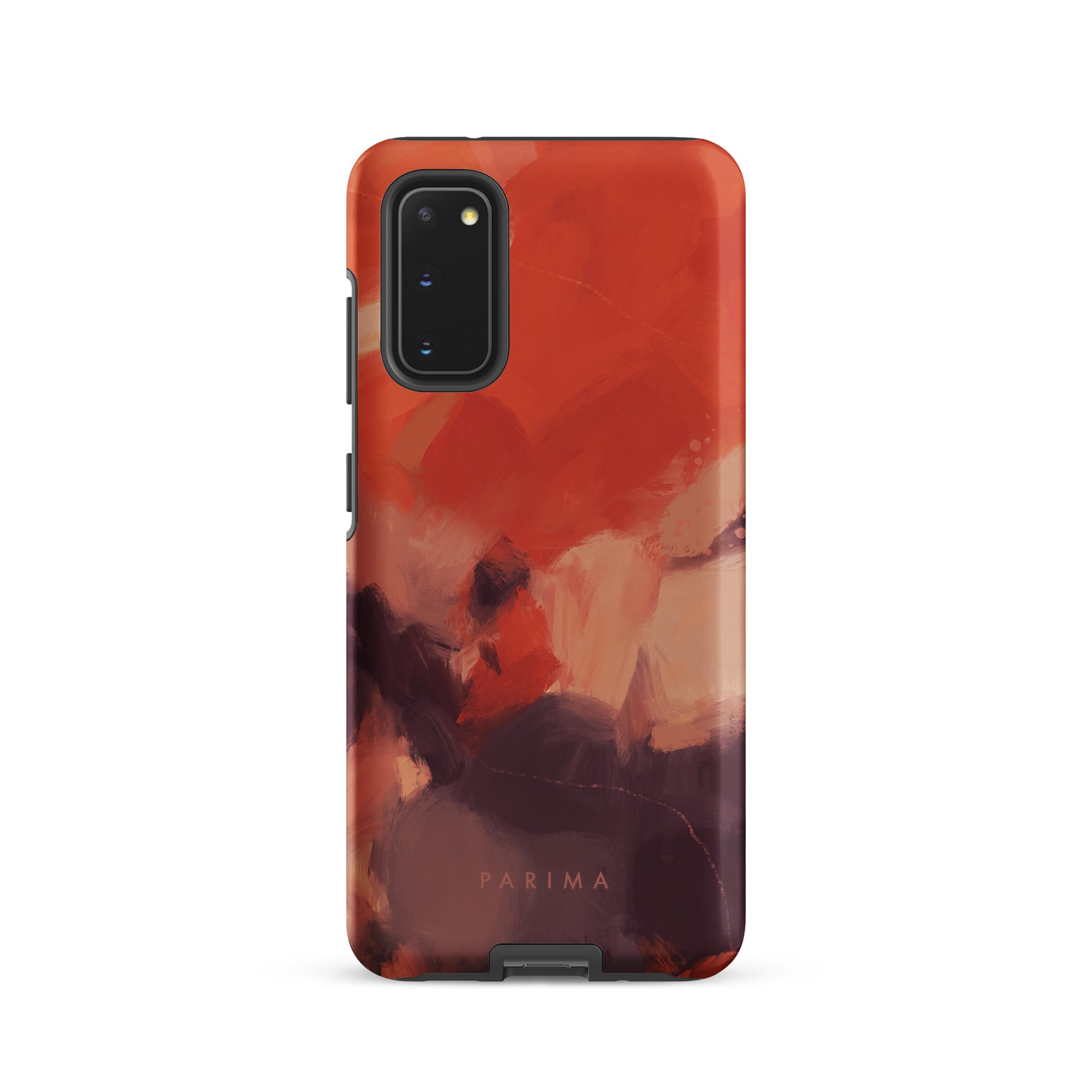 Autumn, orange and purple abstract art on Samsung Galaxy S20 tough case by Parima Studio