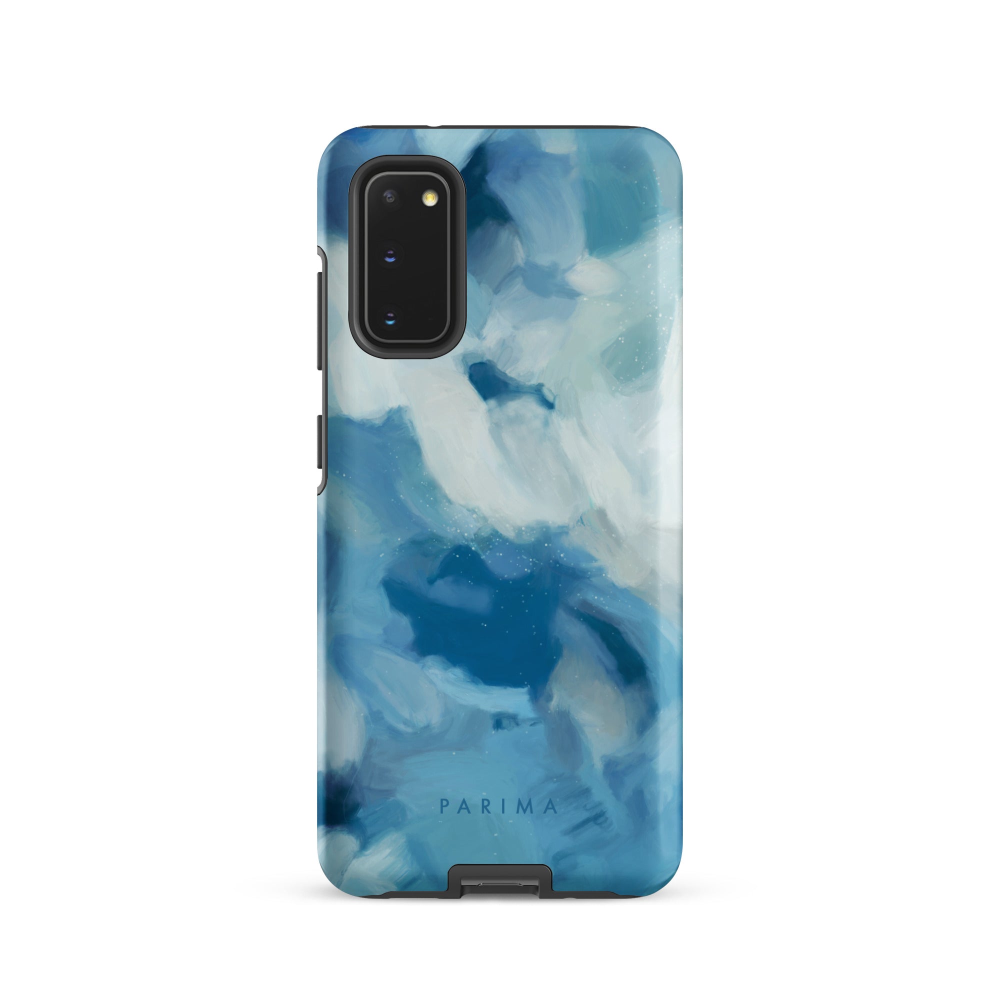 Liviana, blue abstract art on Samsung Galaxy S20 tough case by Parima Studio