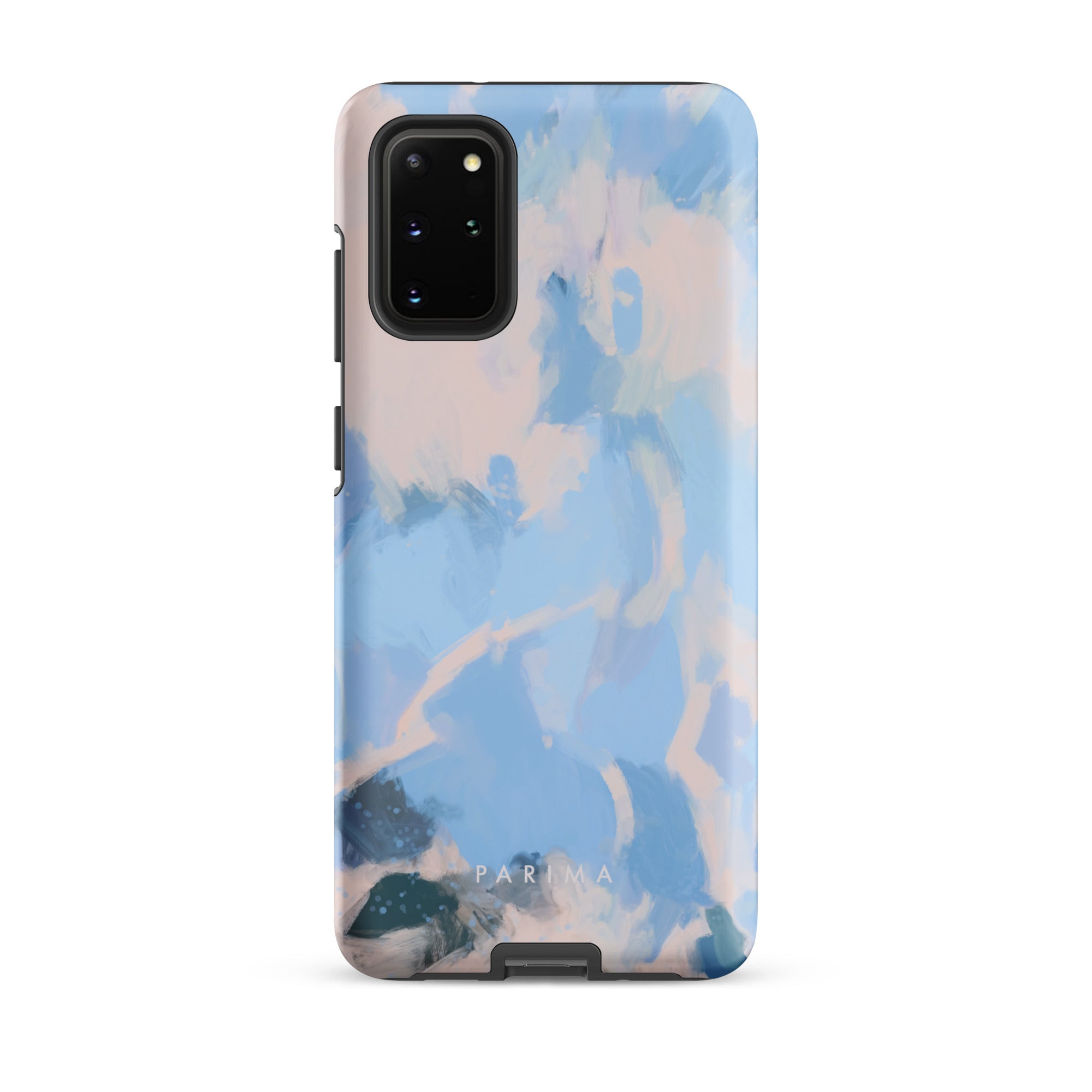 Dove, blue and pink abstract art on Samsung Galaxy S20 tough case by Parima Studio