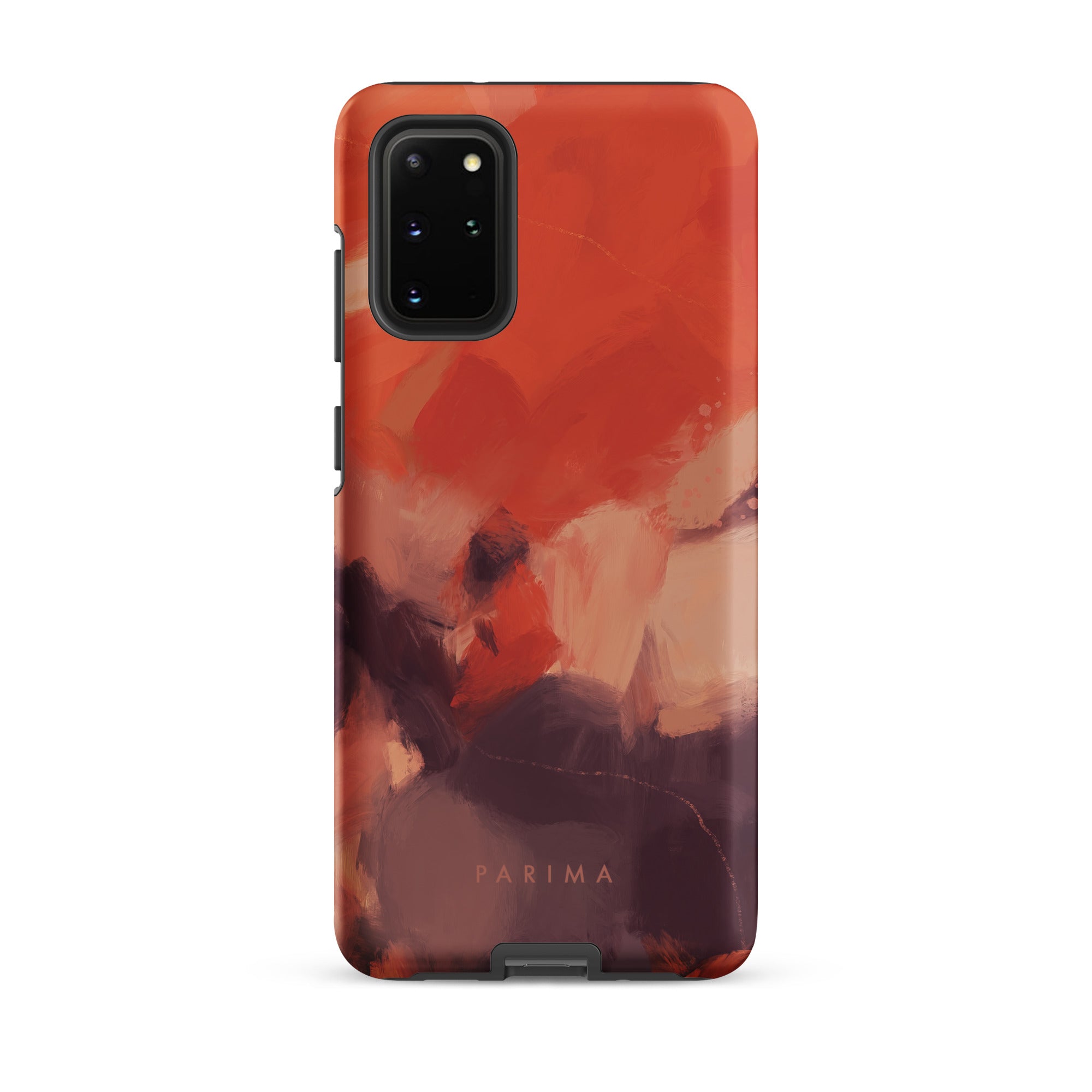 Autumn, orange and purple abstract art on Samsung Galaxy S20 Plus tough case by Parima Studio