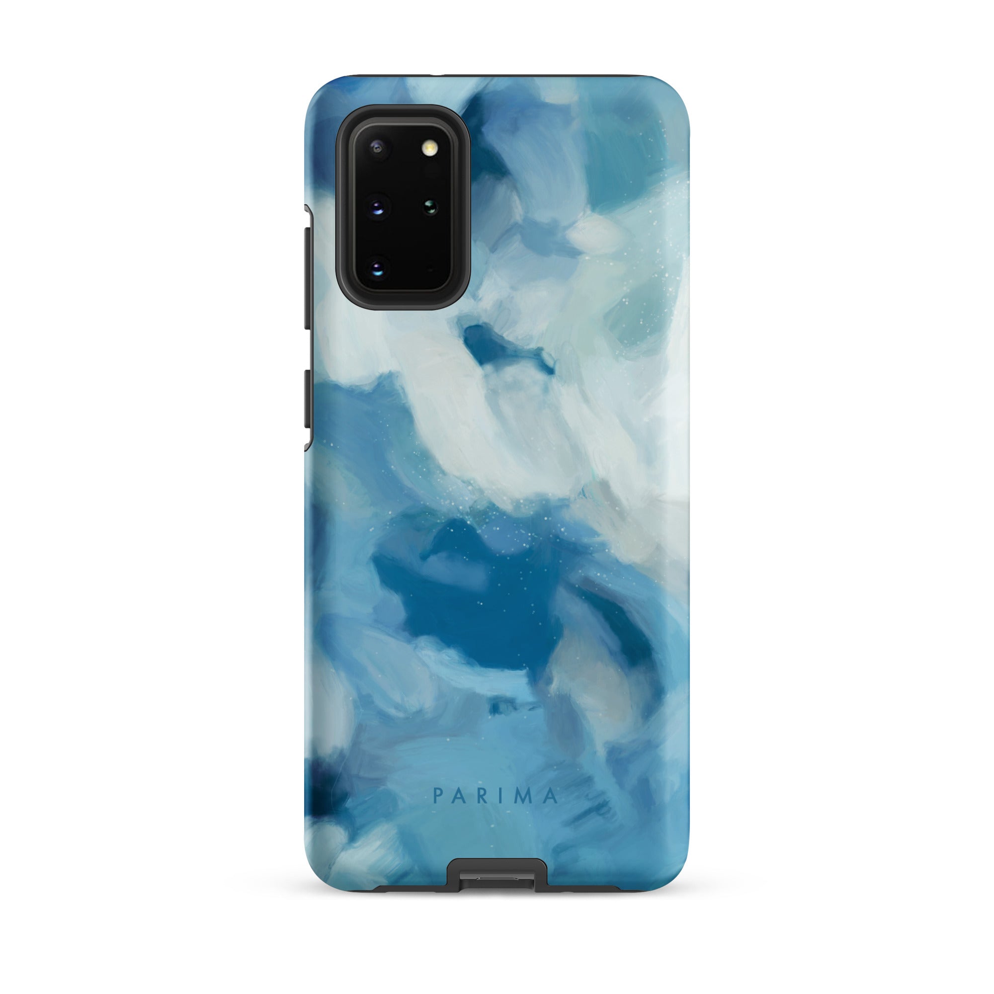 Liviana, blue abstract art on Samsung Galaxy S20 Plus tough case by Parima Studio