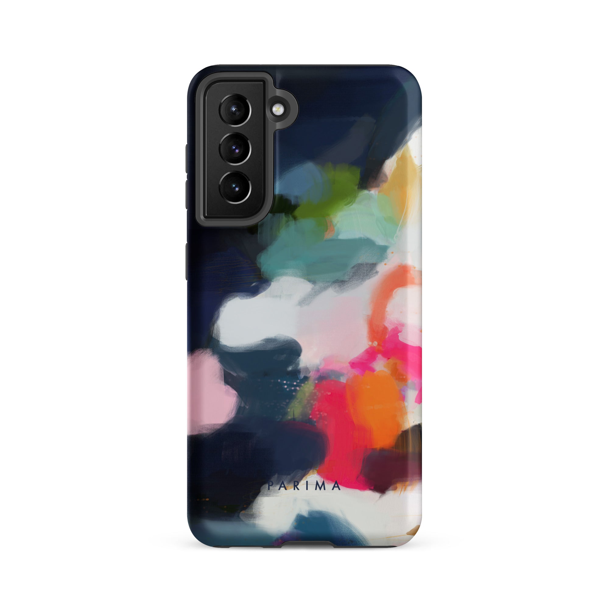 Eliza, blue and pink abstract art on Samsung Galaxy S21 FE tough case by Parima Studio